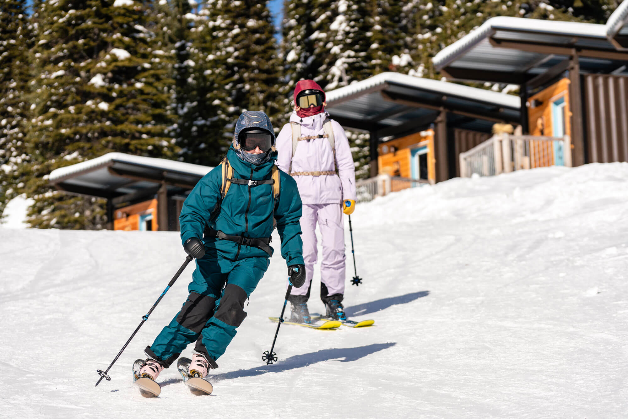 female skier making a turn