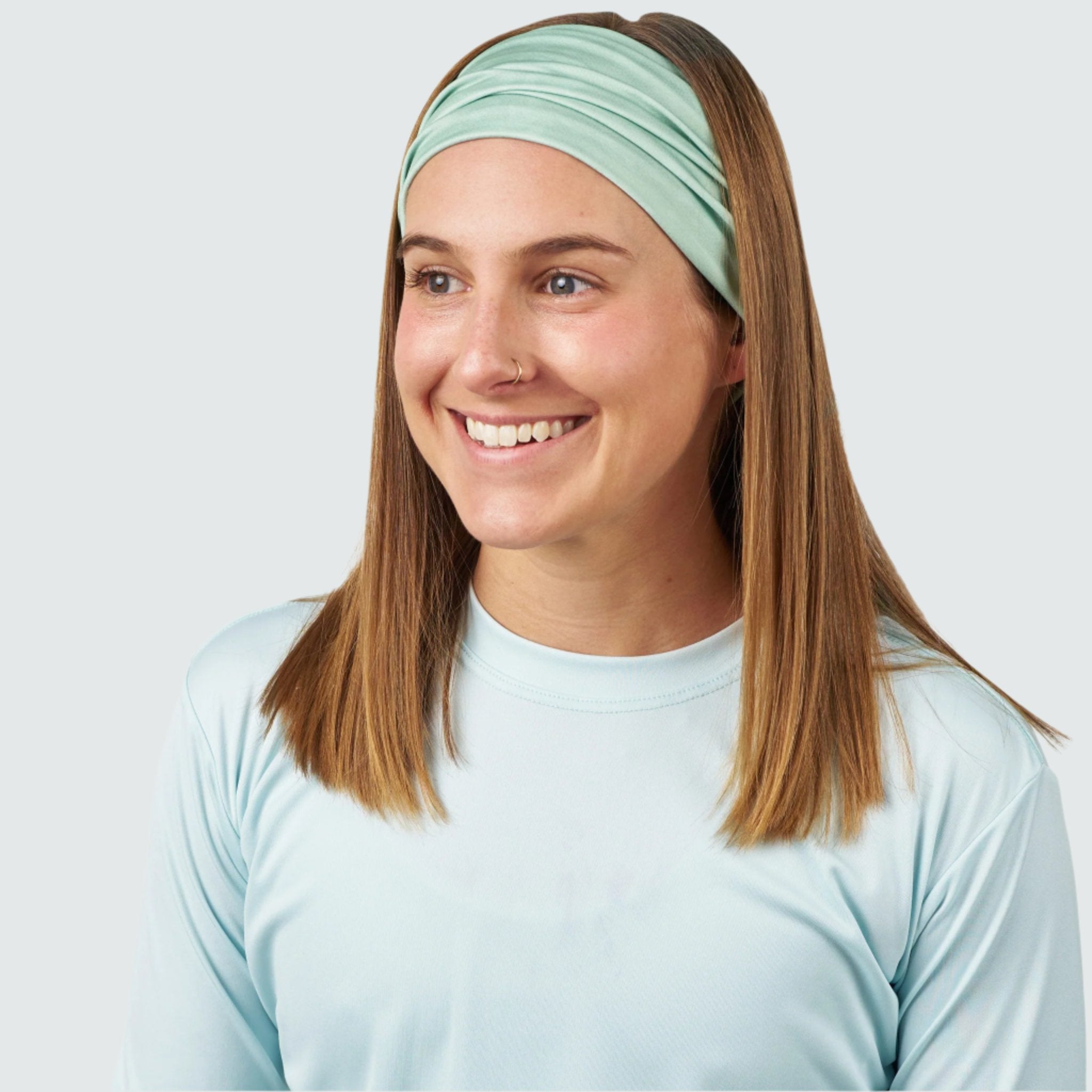 Multifunctional UV Headband BlackStrap #color_sage-green