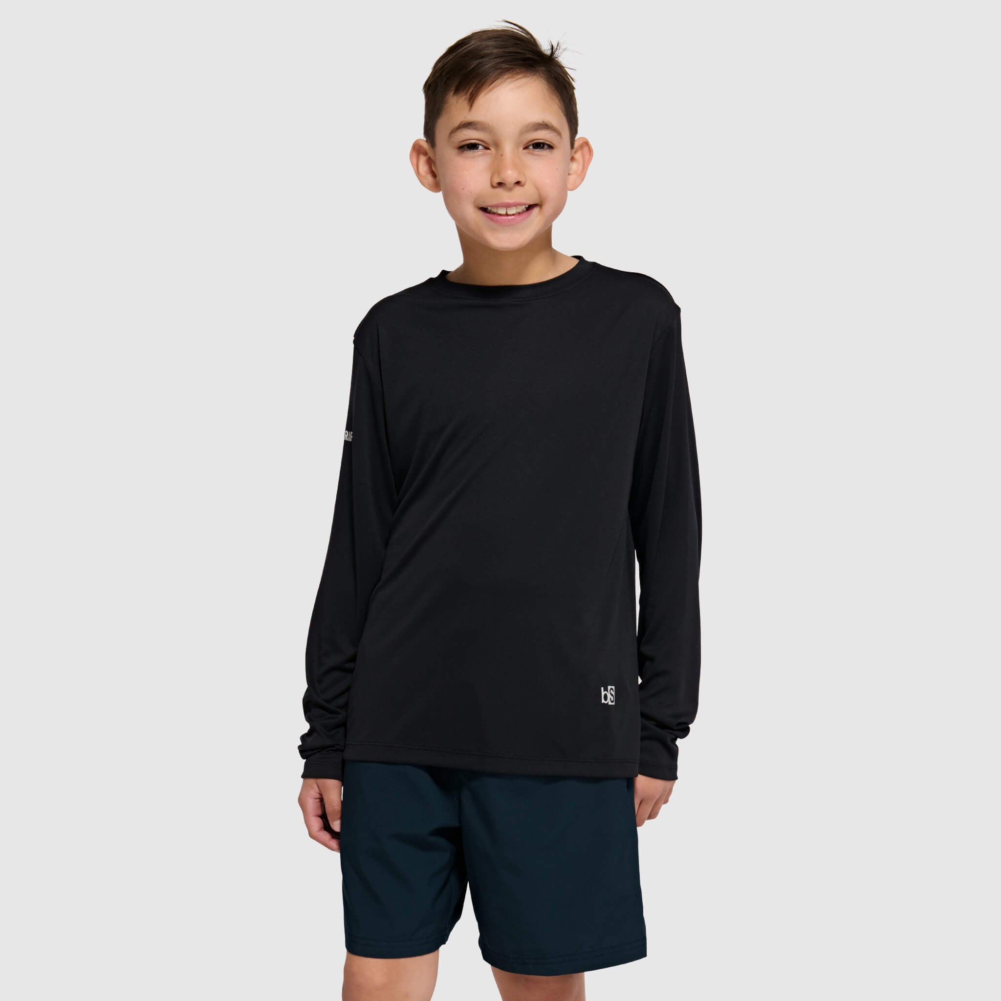 Big Kids' Brackish Crewneck Long Sleeve BlackStrap #color_black