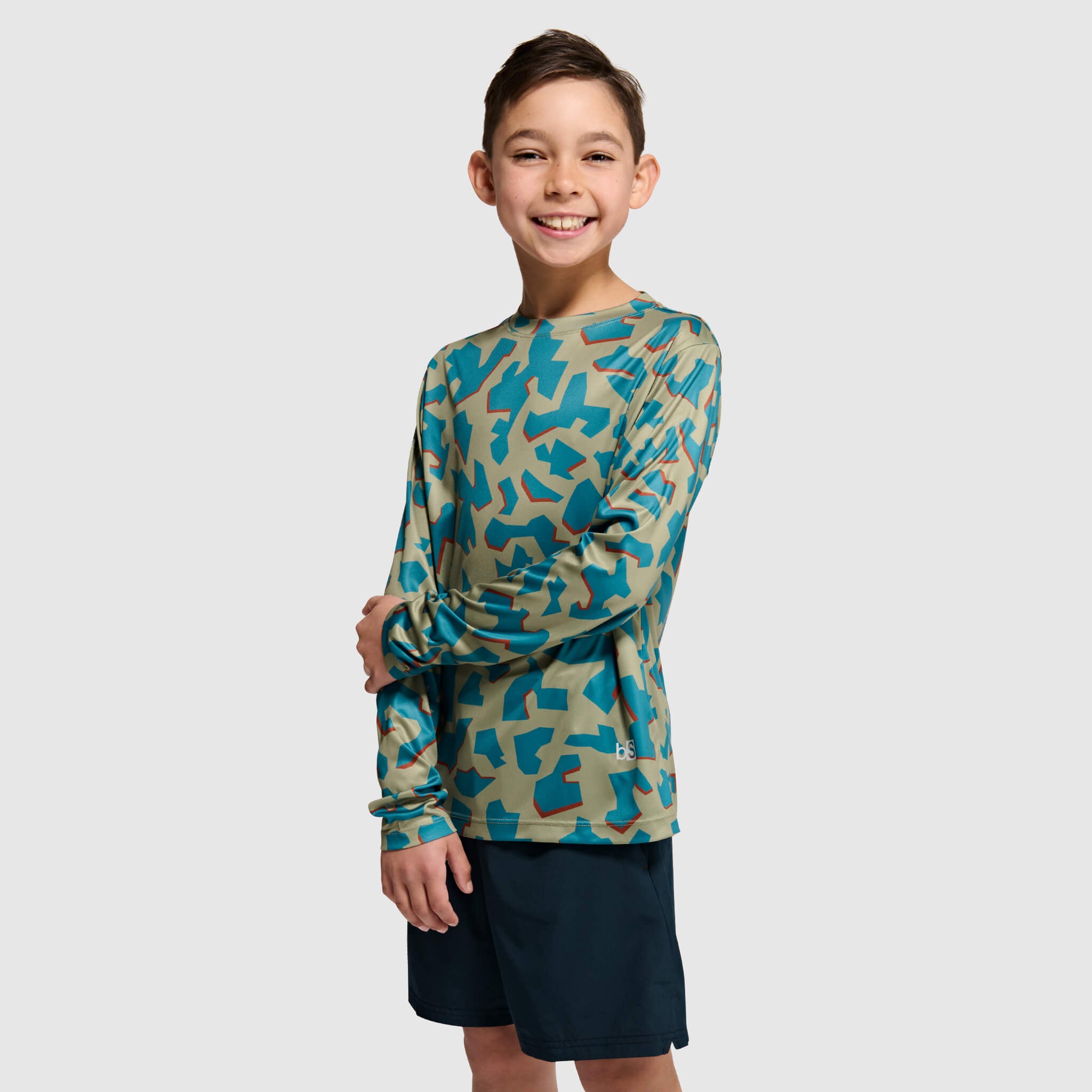 Big Kids' Brackish Crewneck Long Sleeve BlackStrap #color_dimentical sagebrush