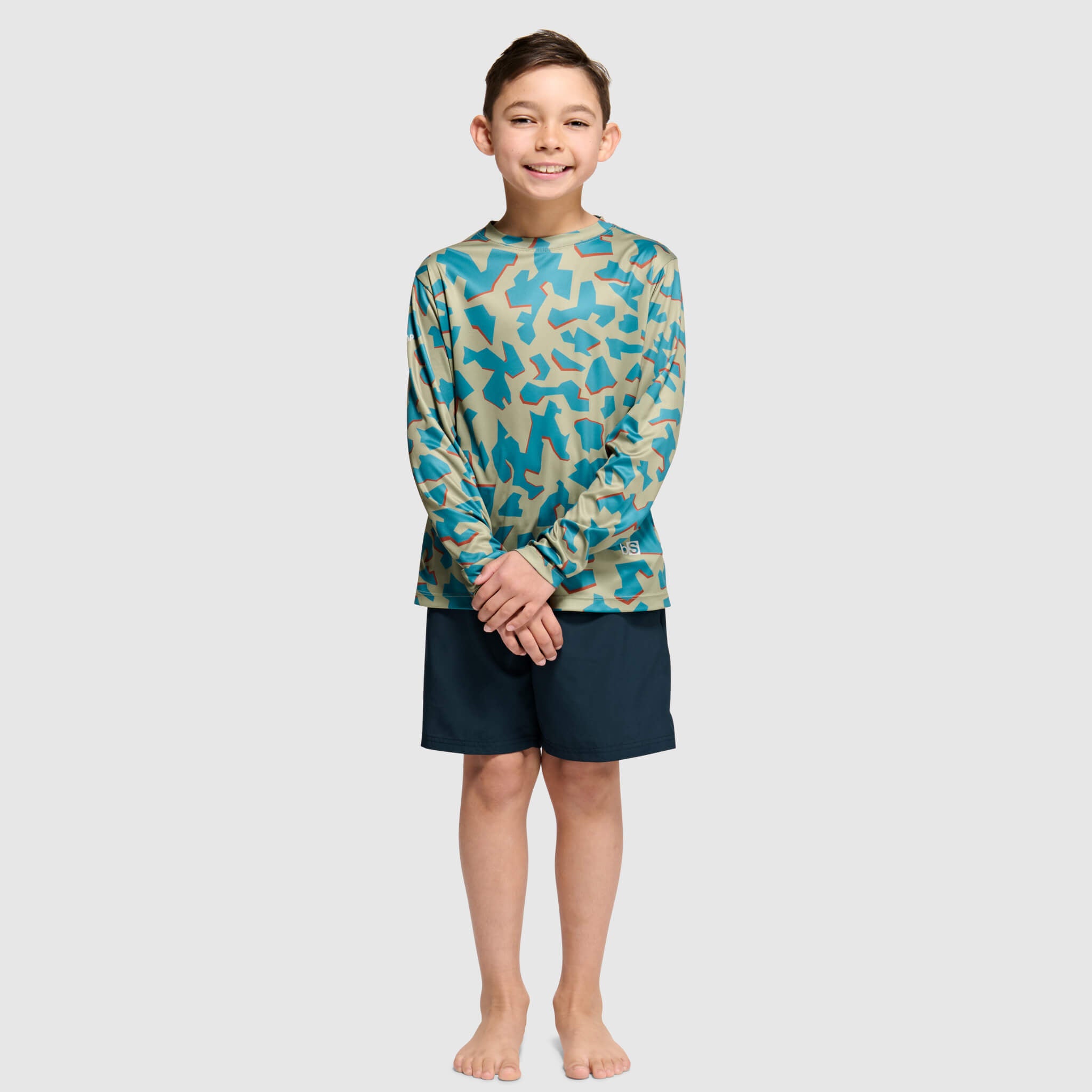 Big Kids' Brackish Crewneck Long Sleeve BlackStrap #color_dimentical sagebrush