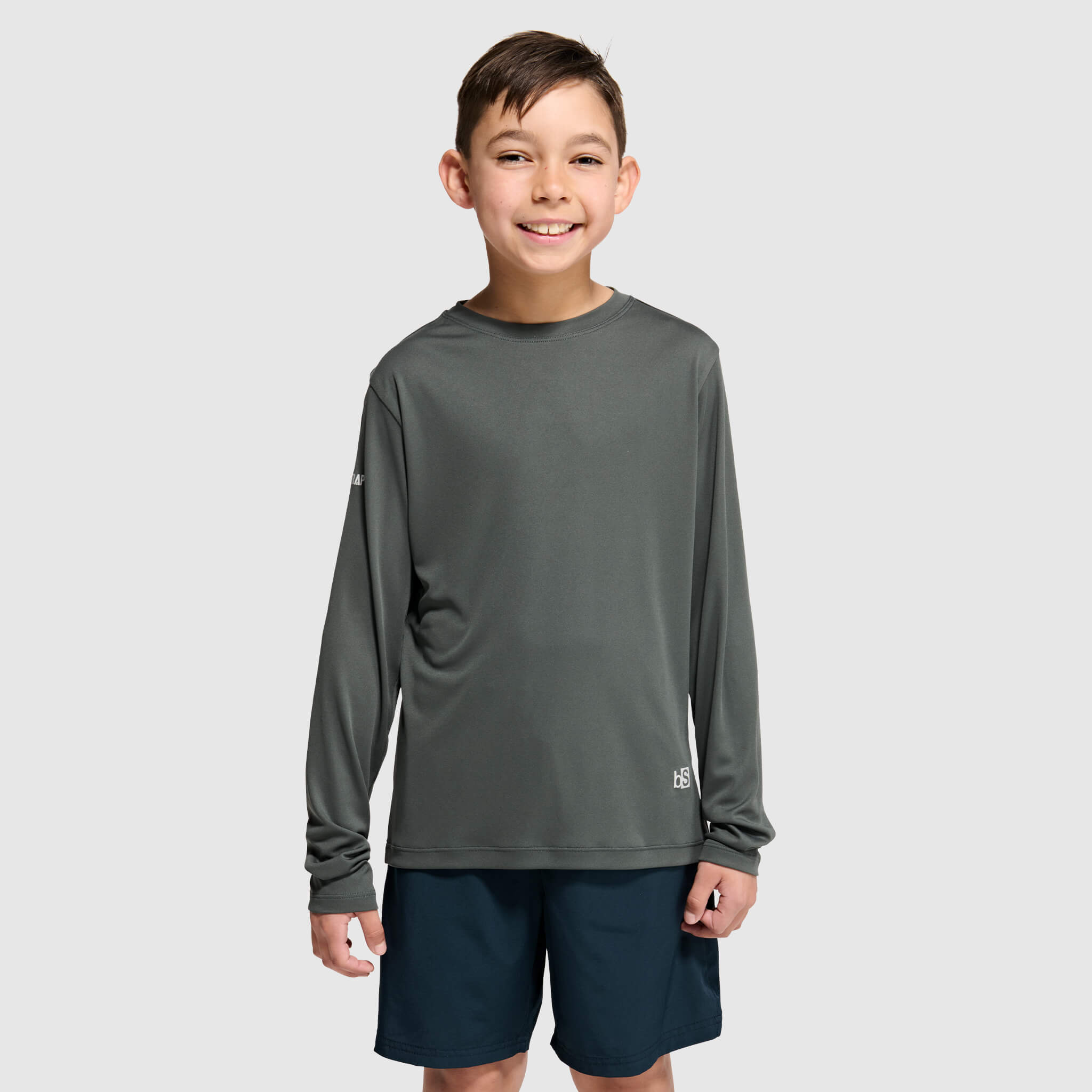 Big Kids' Brackish Crewneck Long Sleeve BlackStrap #color_smoldered