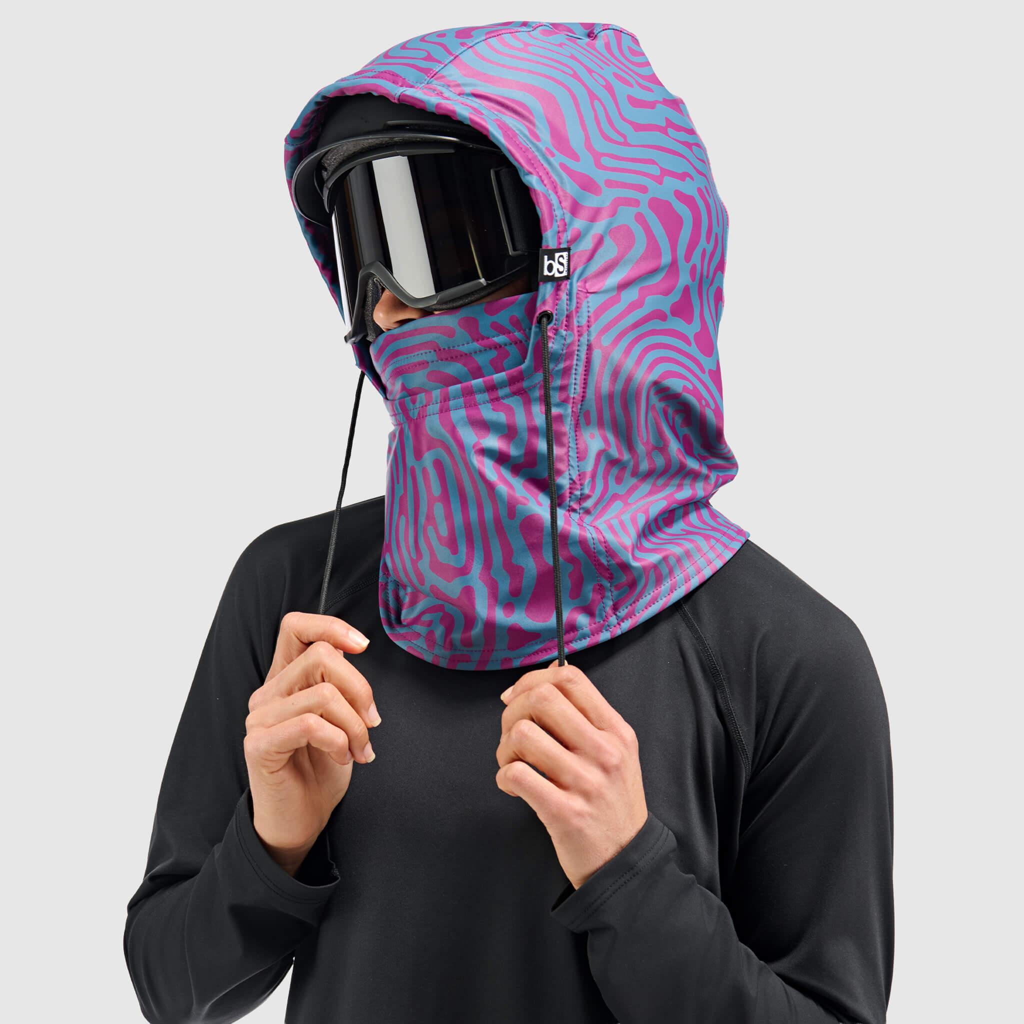Camber Hood Adjustable Balaclava | Prints BlackStrap #color_inprint currant