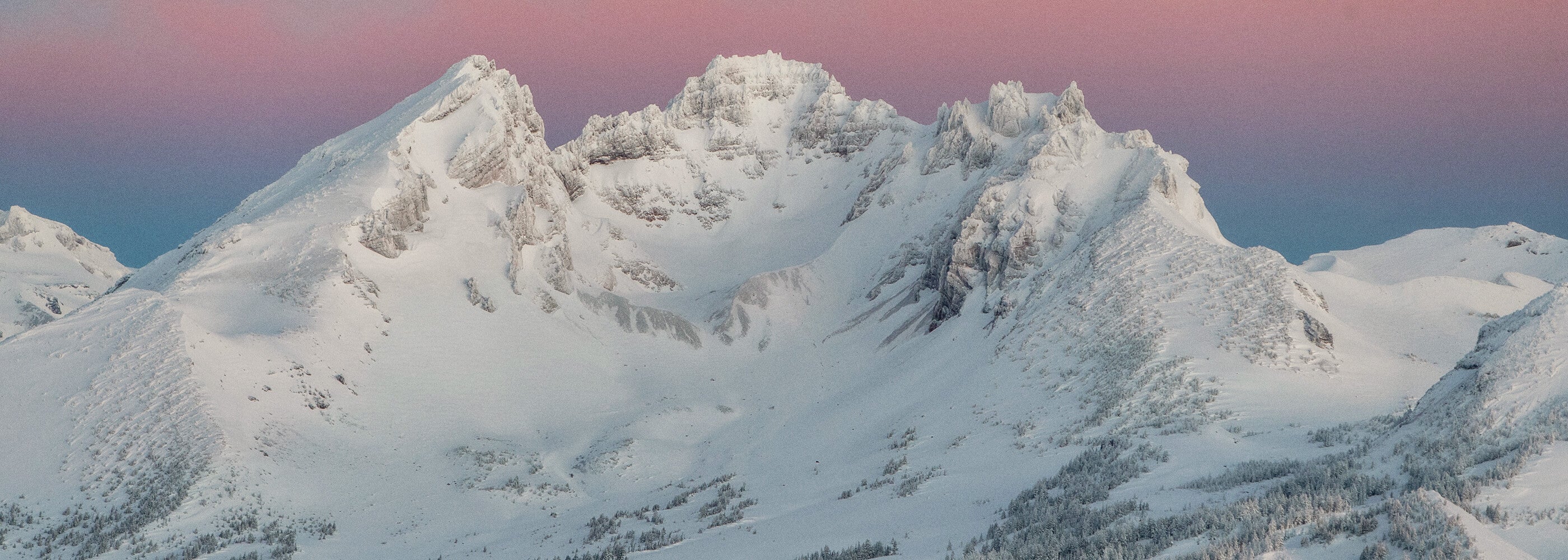 The Beautiful morning views of a brisk mountain top.