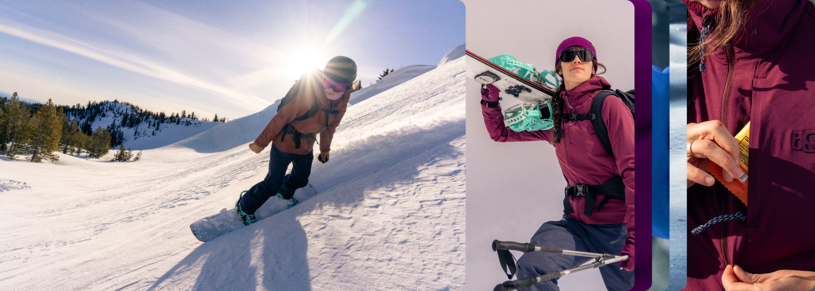 Woman snowboarding down the run with her BlackStrap Balaclava
