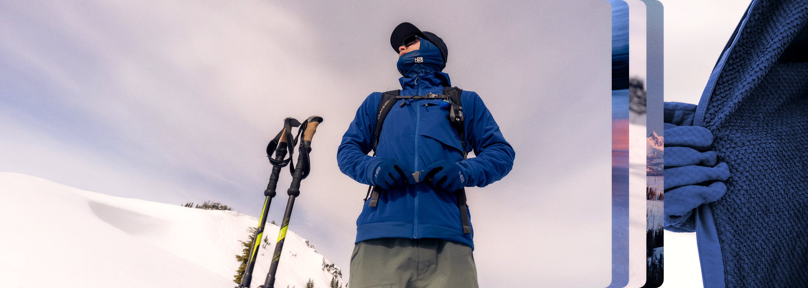 Man preparing for a voyage in hit Tribrid Grid Fleece Jacket