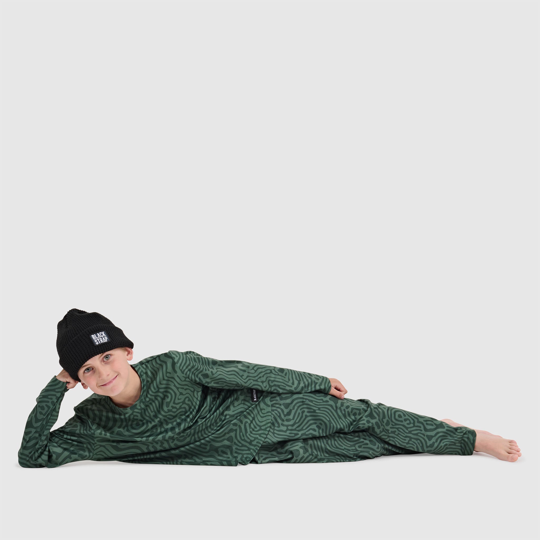 Big Kids' Evolver Crewneck Long Sleeve BlackStrap #color_inprint obsidian