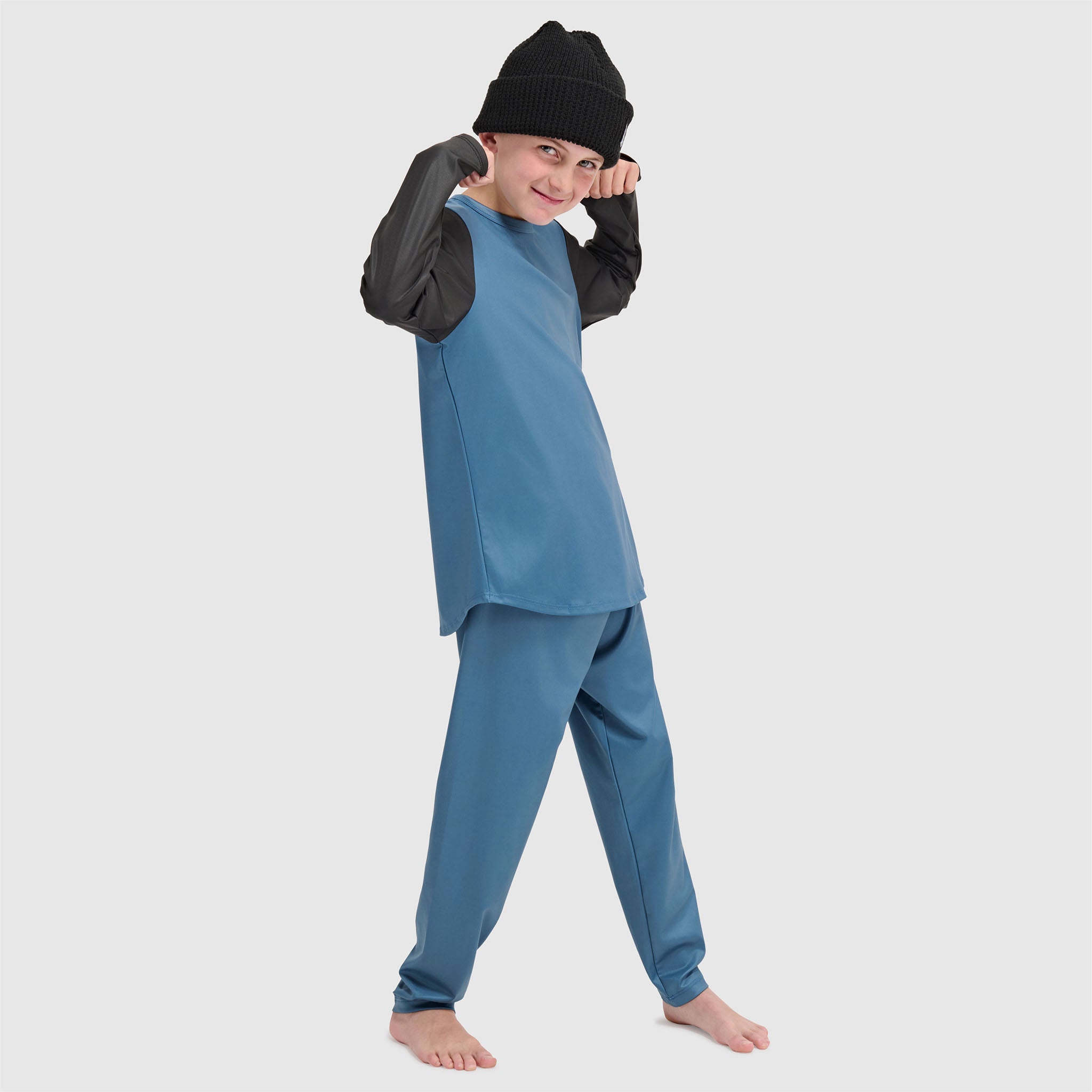 Big Kids' Evolver Crewneck Long Sleeve BlackStrap #color_moonlight