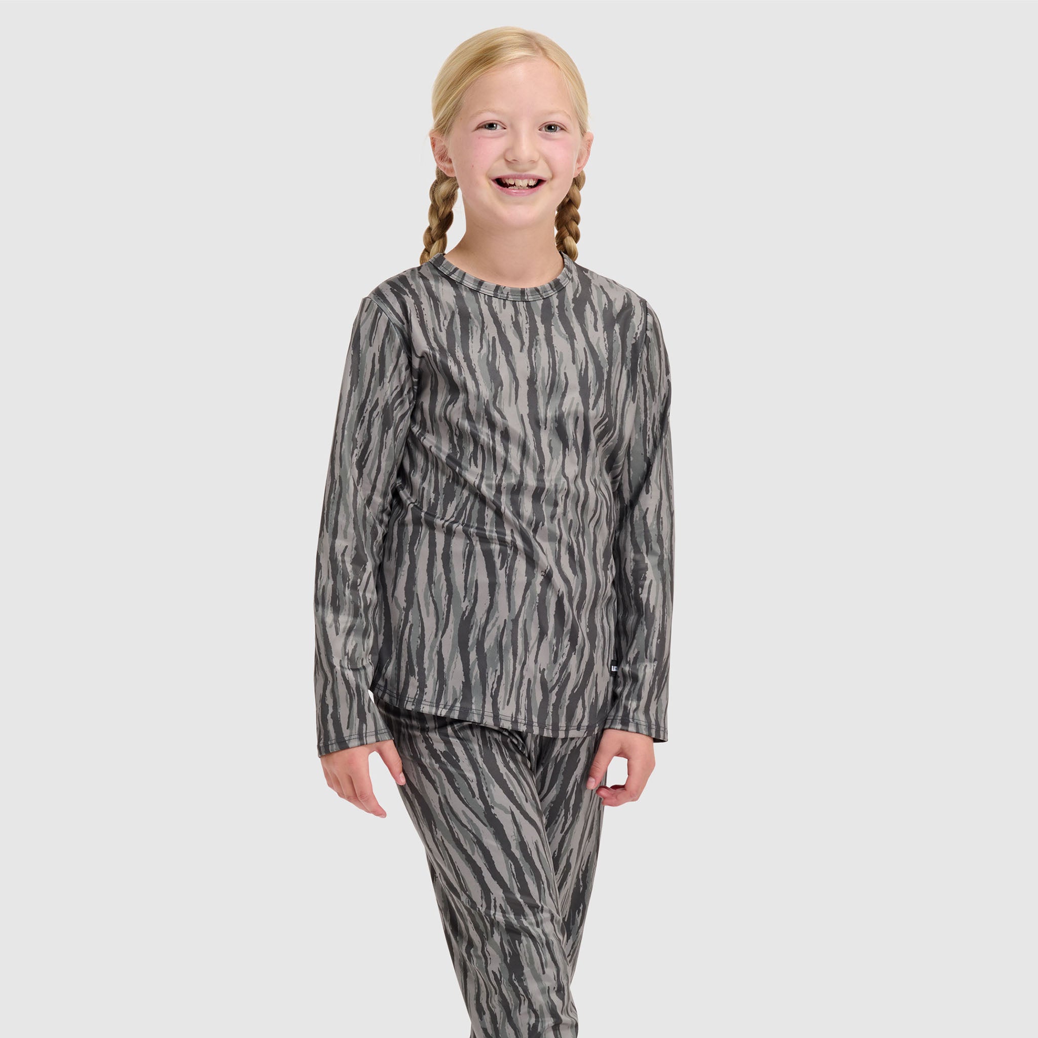 Big Kids' Evolver Crewneck Long Sleeve BlackStrap #color_pondy smoldered