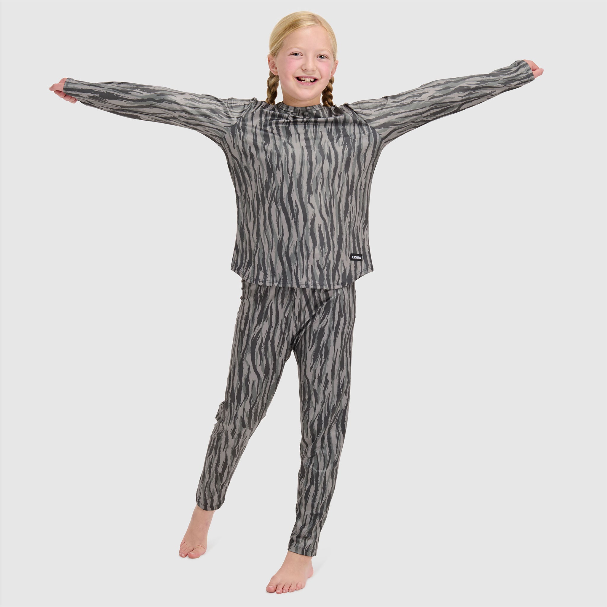 Big Kids' Evolver Crewneck Long Sleeve BlackStrap #color_pondy smoldered