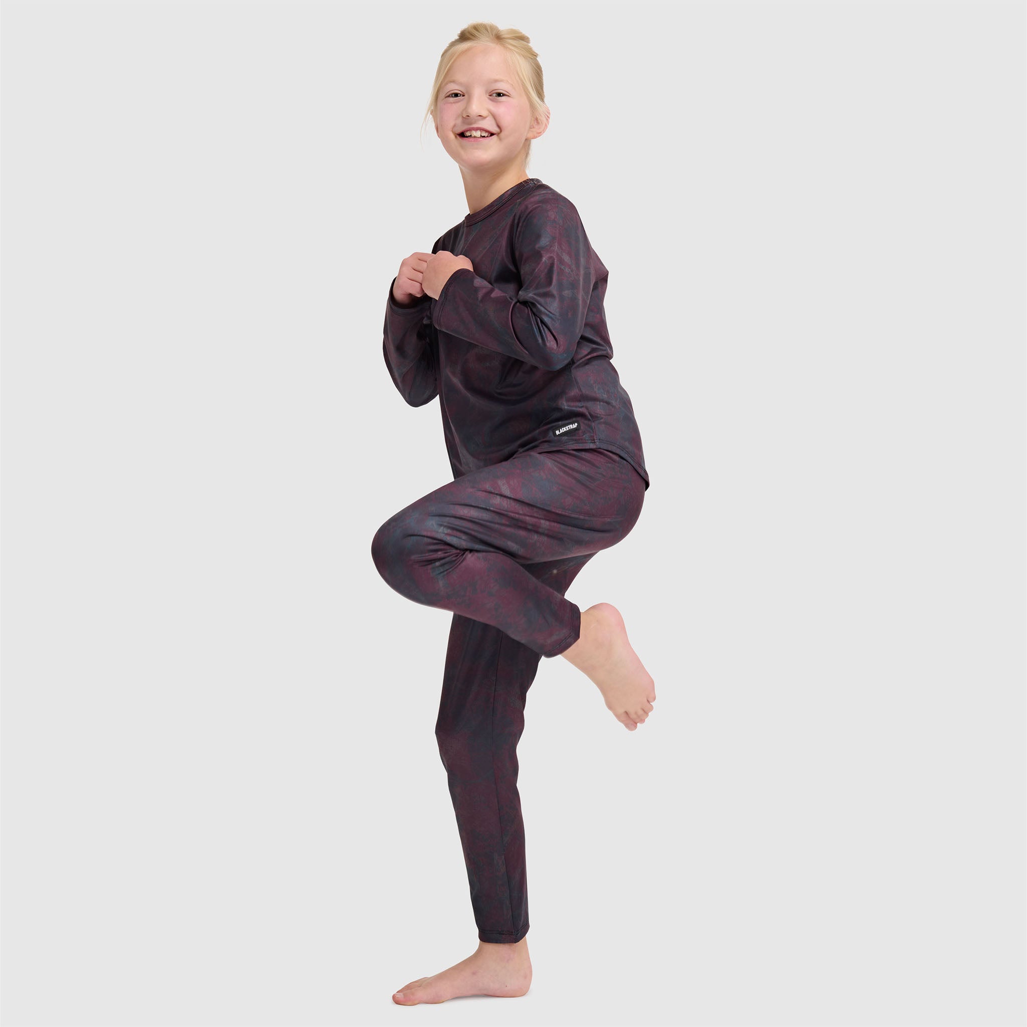 Big Kids' Evolver Crewneck Long Sleeve BlackStrap #color_pulse cherry