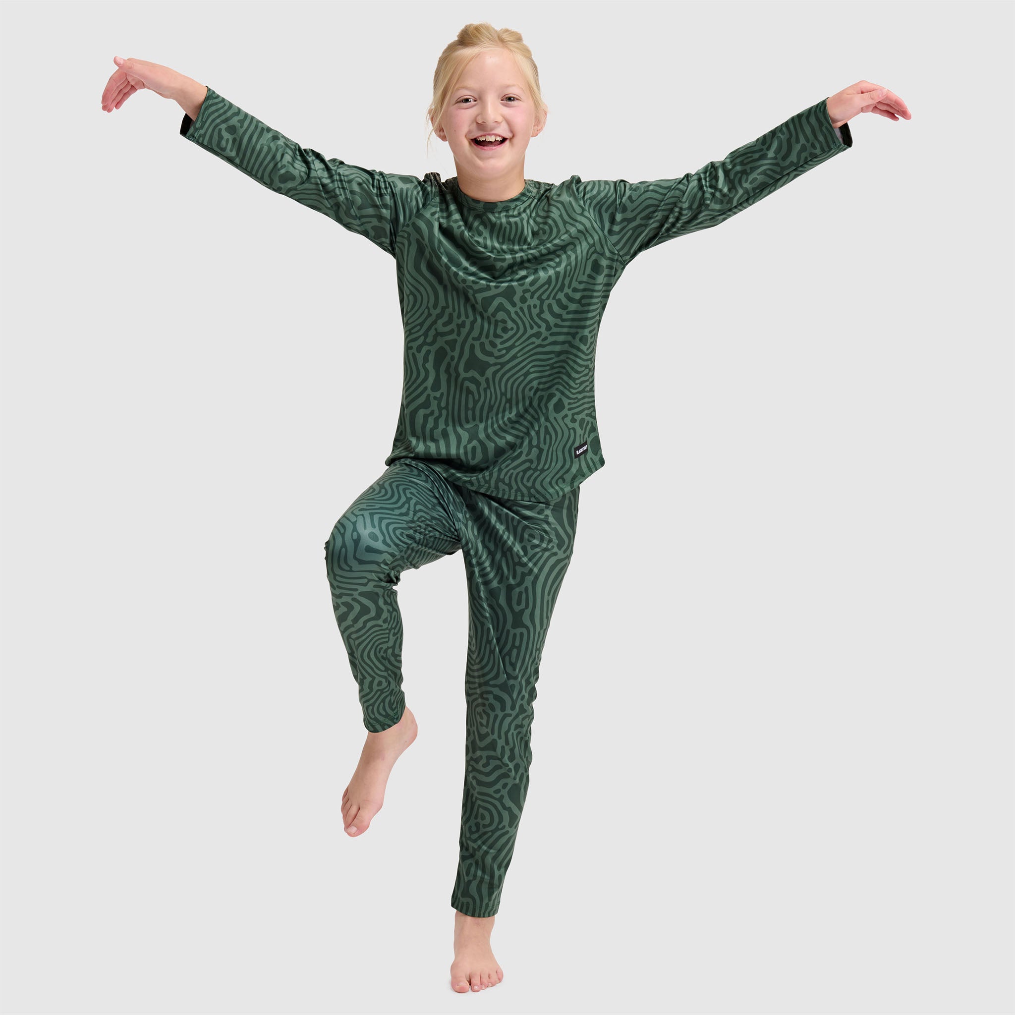 Big Kids' Evolver Baselayer Pant BlackStrap #color_inprint obsidian