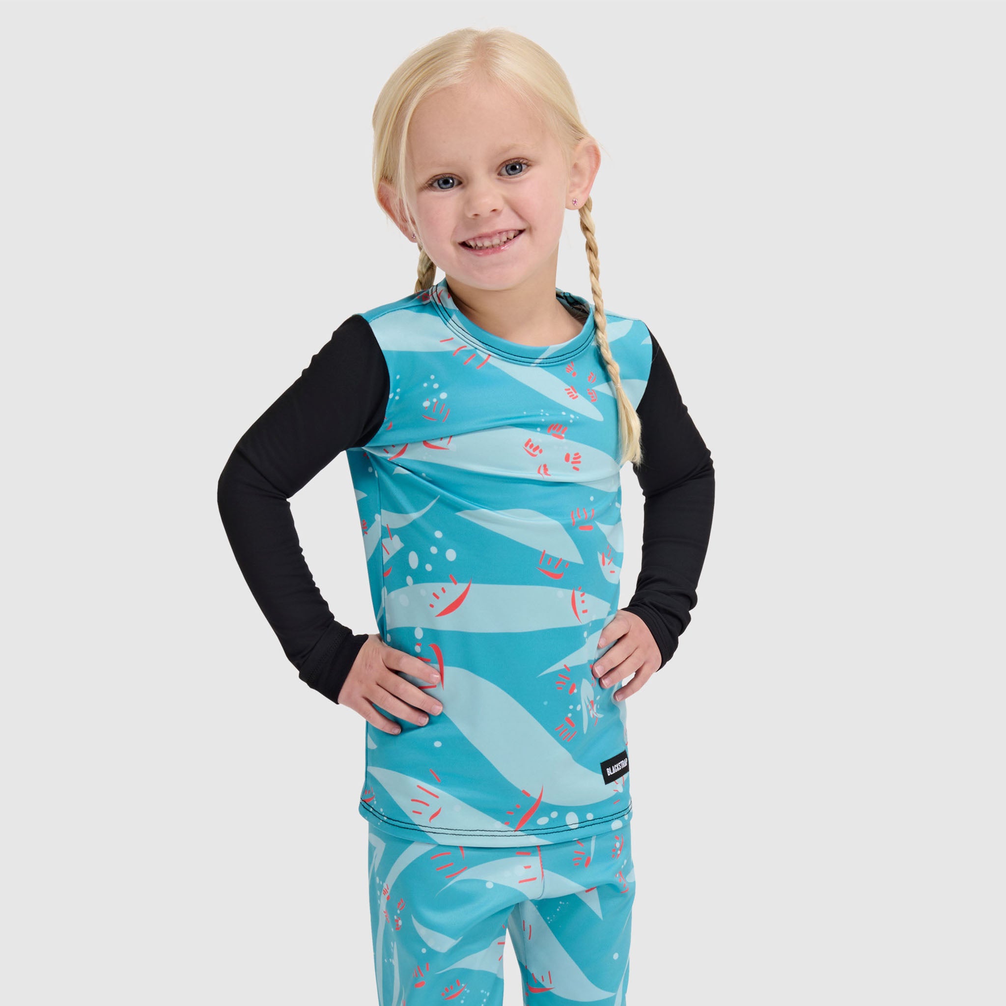 Kids' Little Pine Crewneck Long Sleeve BlackStrap #color_origami glacier