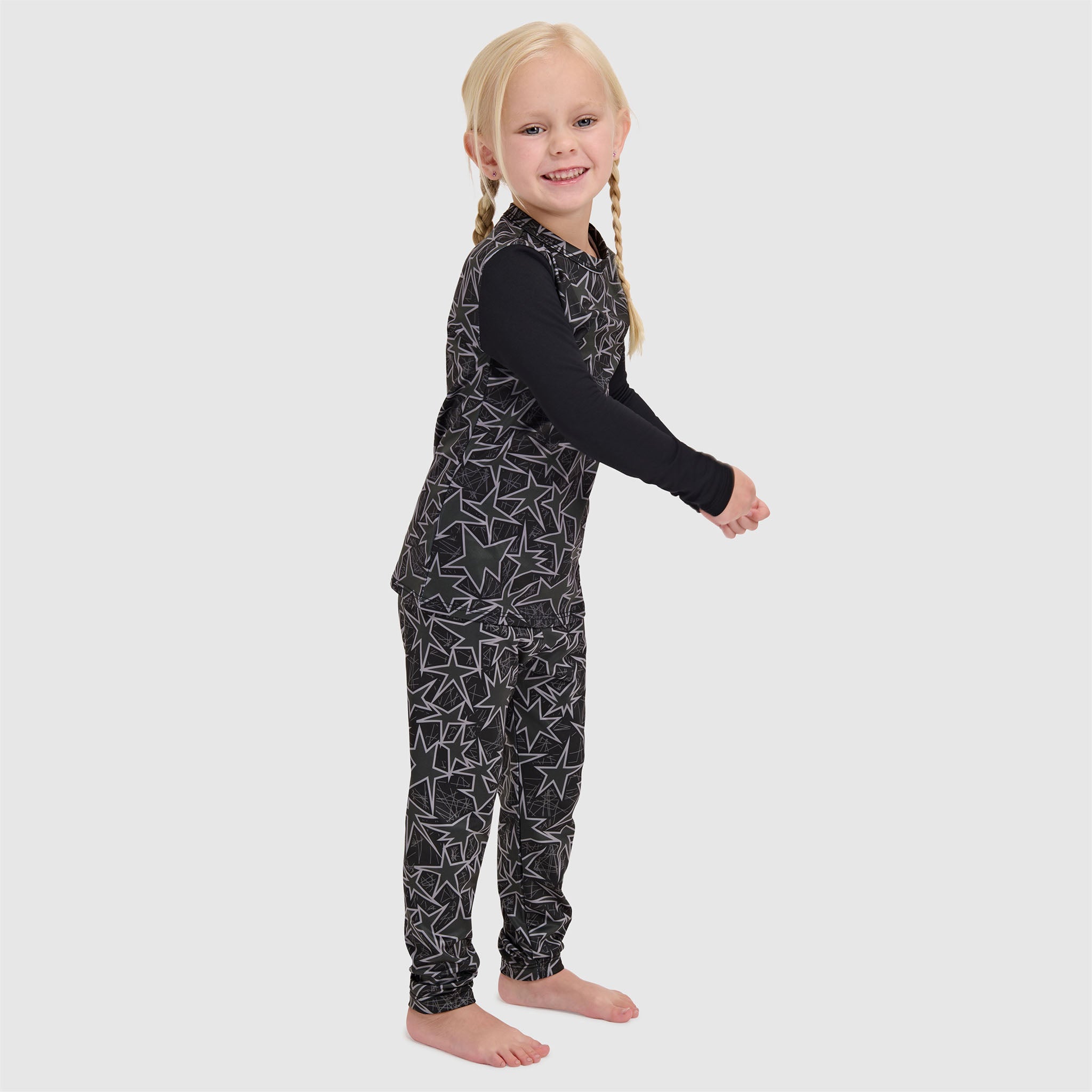 Kids' Little Pine Crewneck Long Sleeve BlackStrap #color_star smoldered