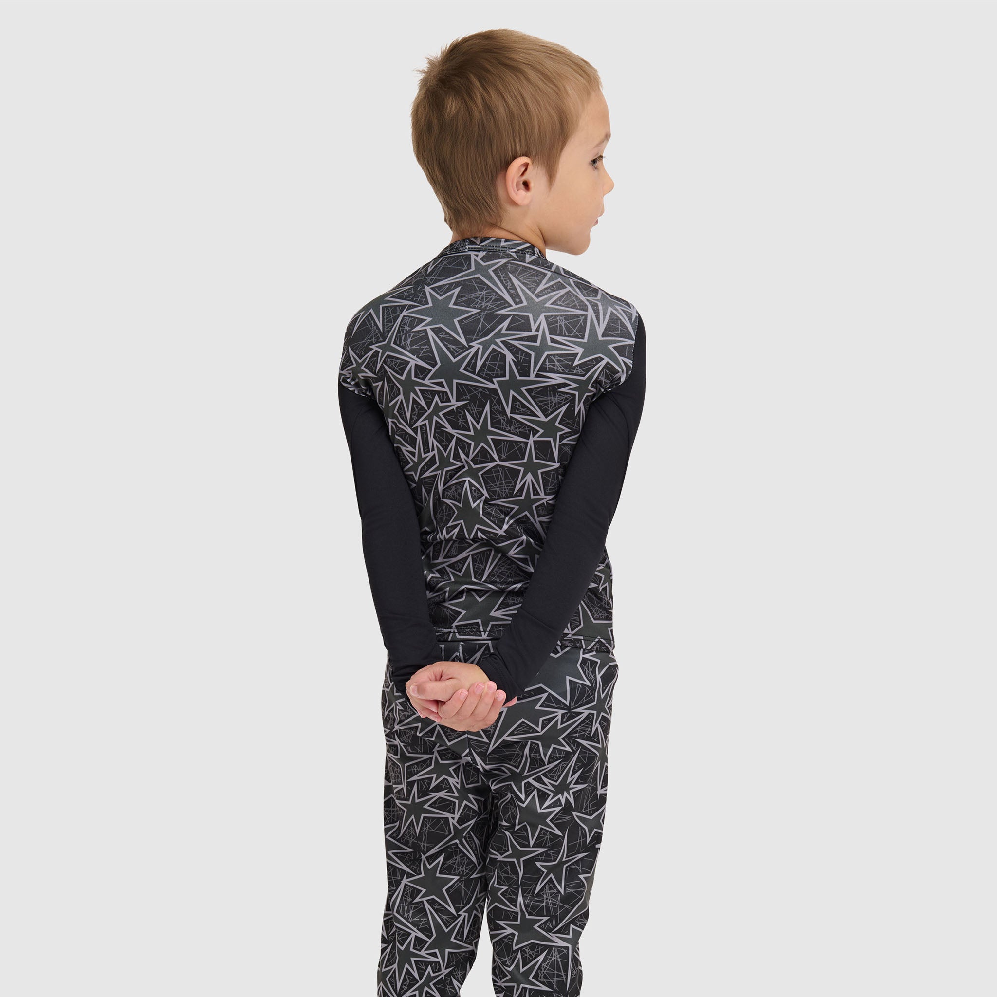 Kids' Little Pine Crewneck Long Sleeve BlackStrap #color_star smoldered