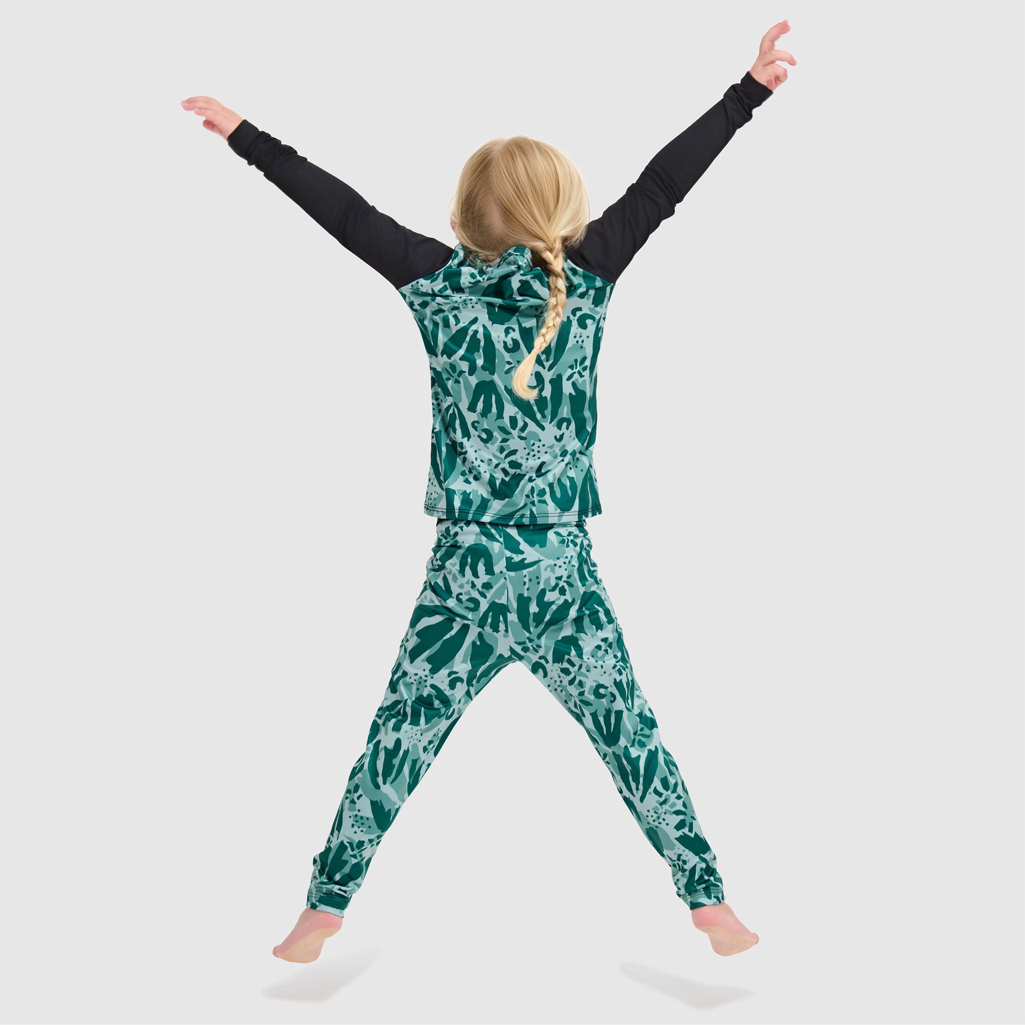 Kids' Little Pine Crewneck Long Sleeve BlackStrap #color_tracked evergreen