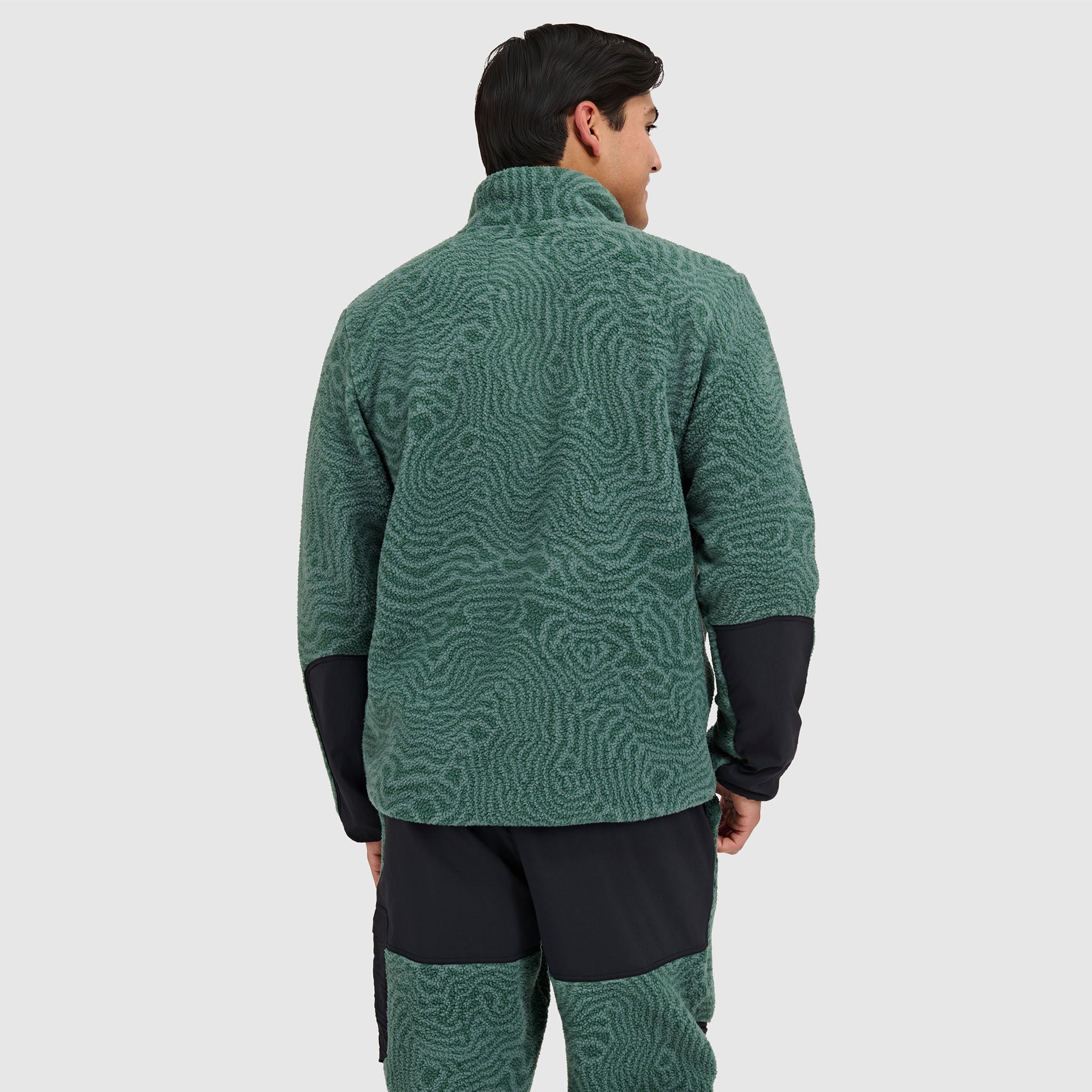 BlackStrap Mens Caldera Sherpa Fleece Half Snap #color_inprint obsidian