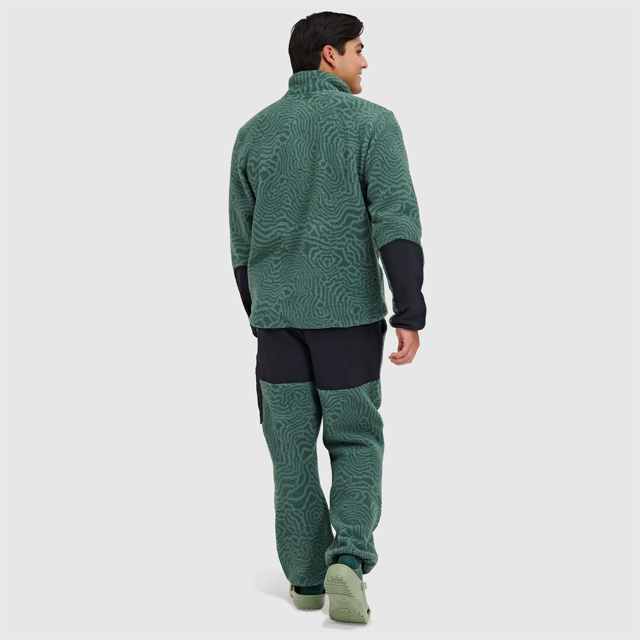BlackStrap Mens Caldera Sherpa Fleece Half Snap #color_inprint obsidian