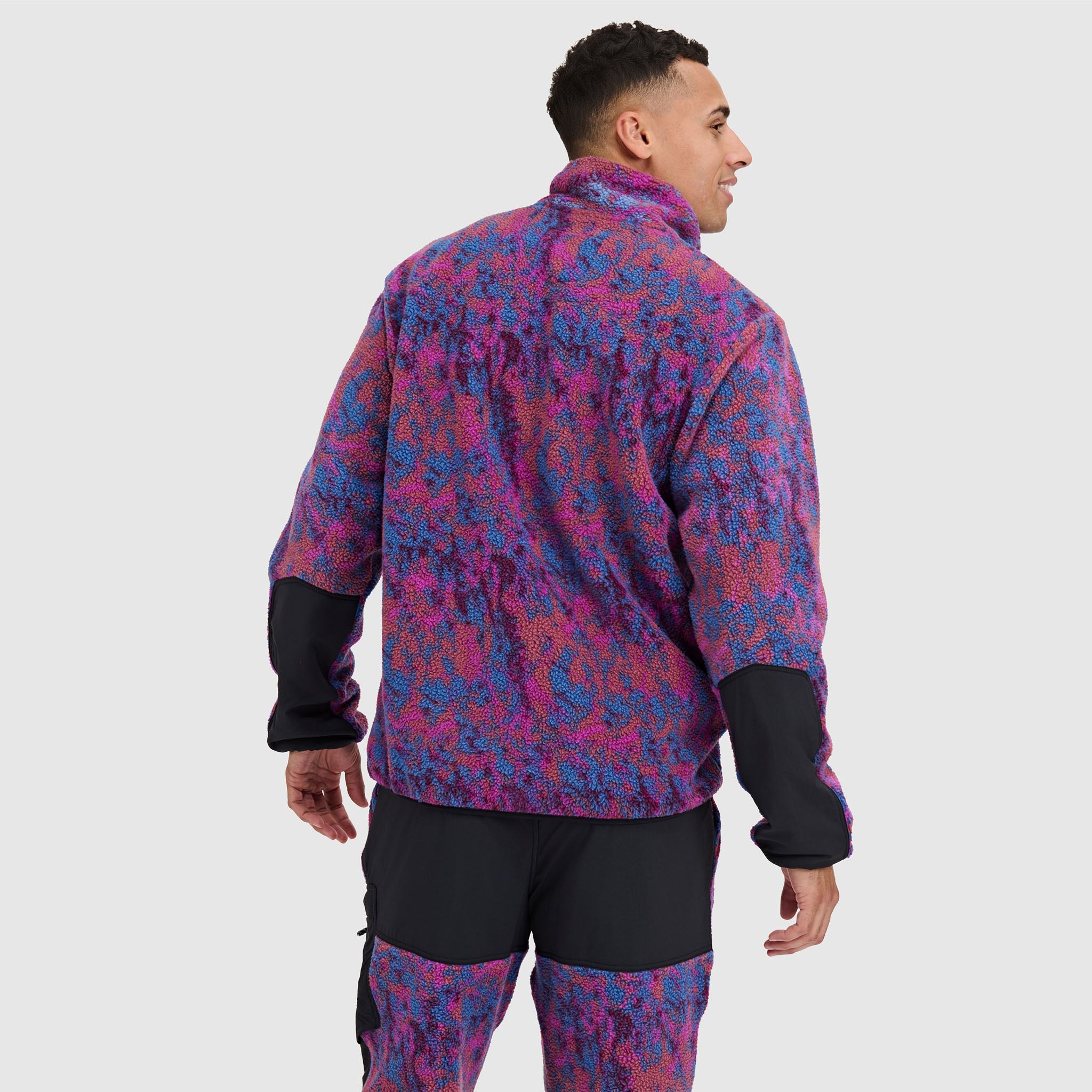 BlackStrap Mens Caldera Sherpa Fleece Half Snap #color_pulse currant