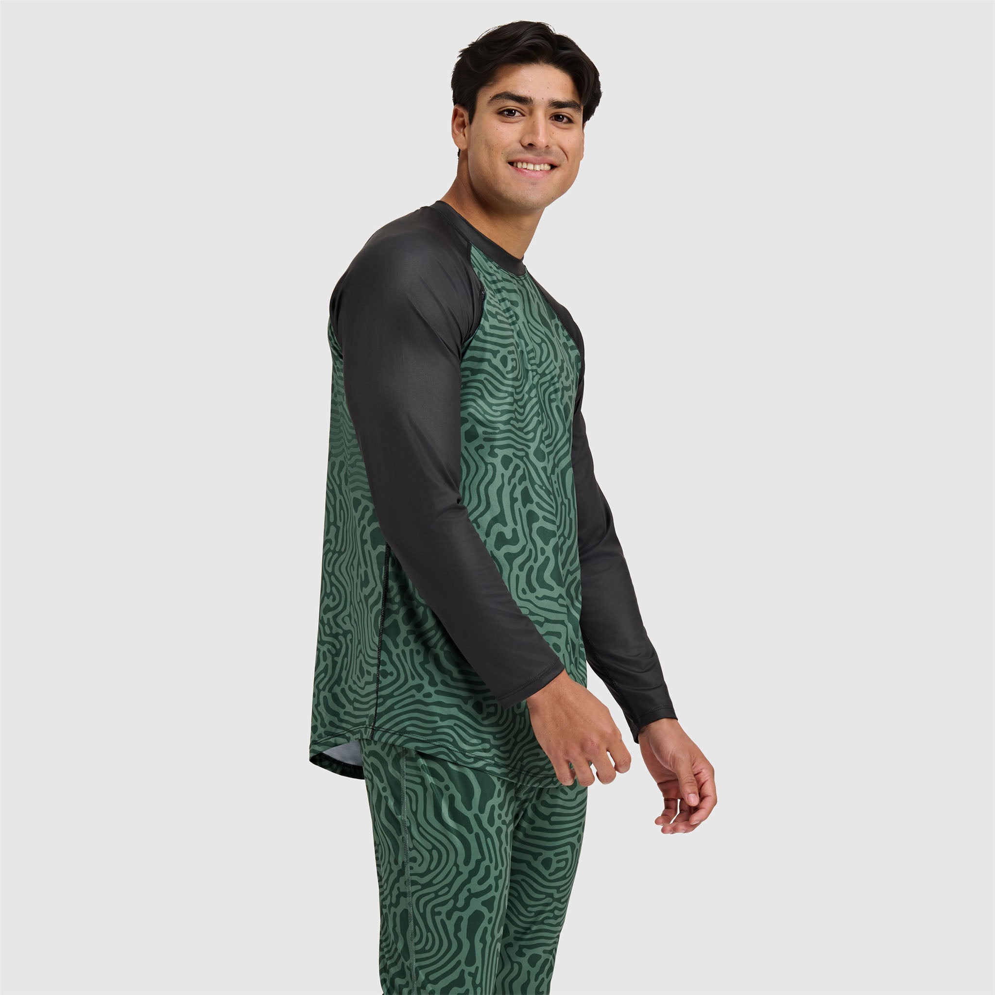 Men's Skyliner All-Season Base Layer Crewneck BlackStrap #color_inprint obsidian