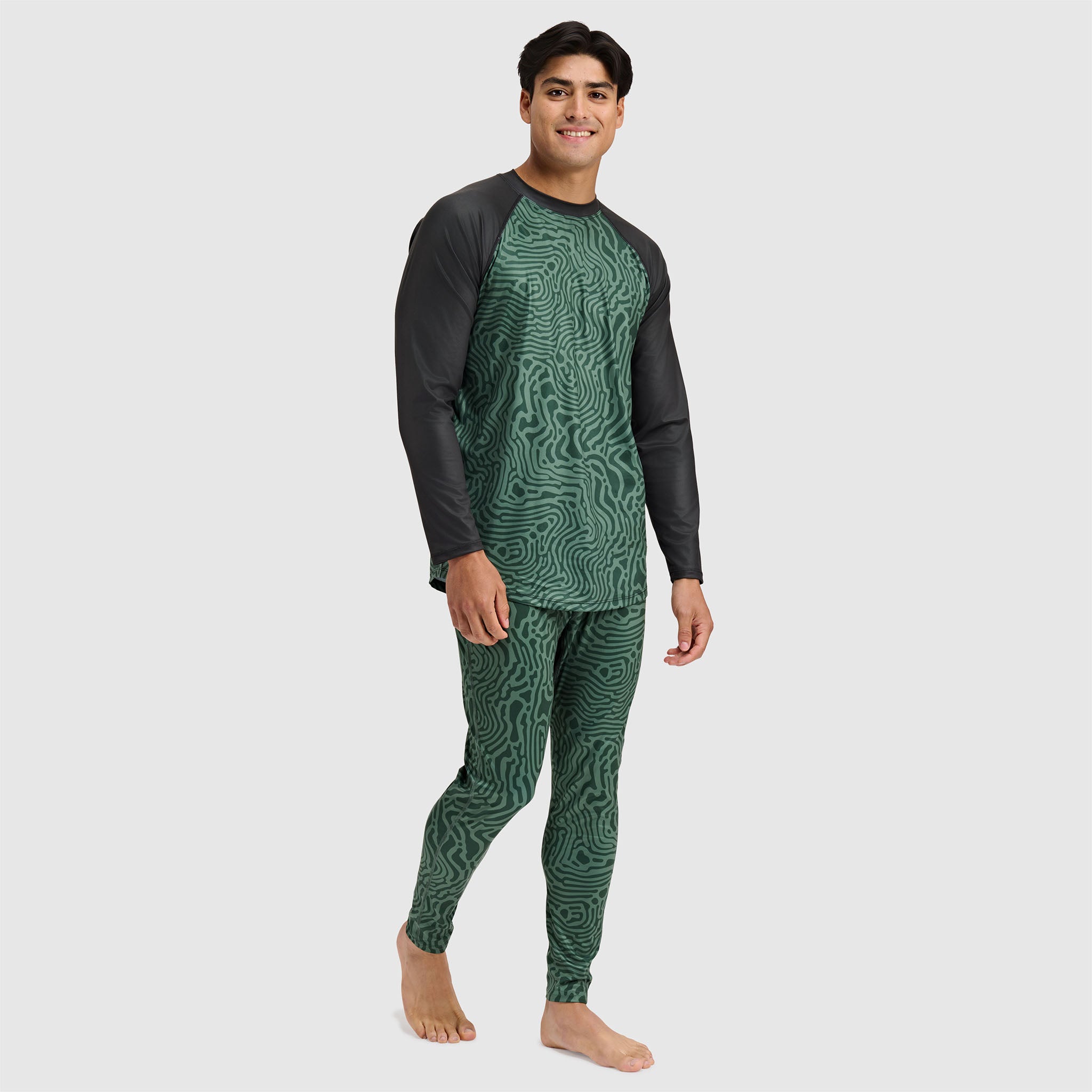 Men's Skyliner All-Season Base Layer Crewneck BlackStrap #color_inprint obsidian