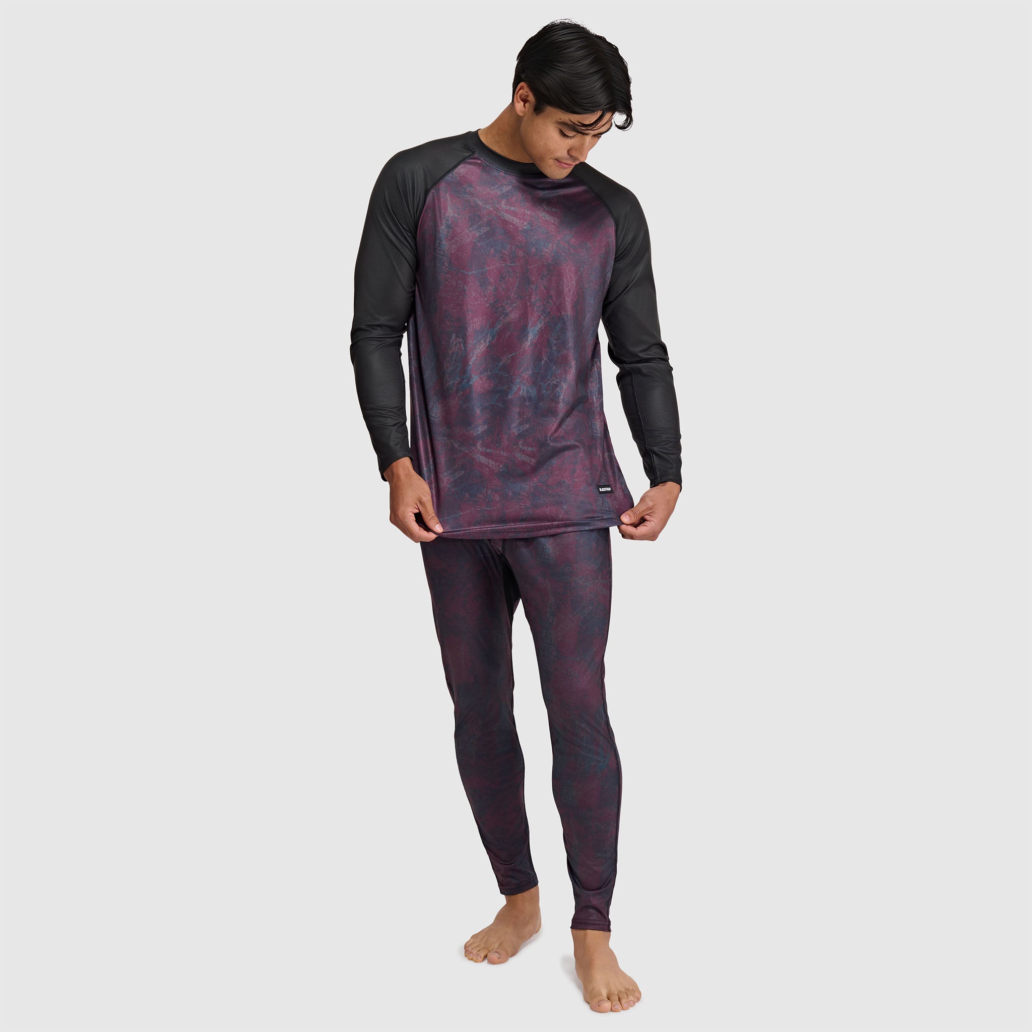 Men's Skyliner All-Season Base Layer Crewneck BlackStrap #color_pulse cherry