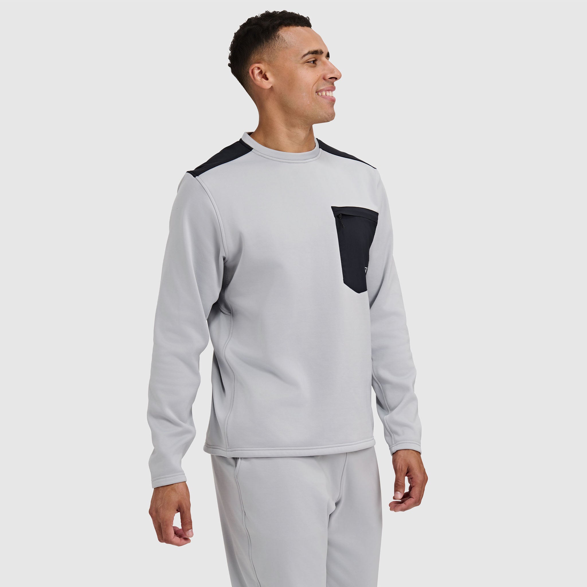 Mens Spectrum Fleece Pullover Crew #color_ash