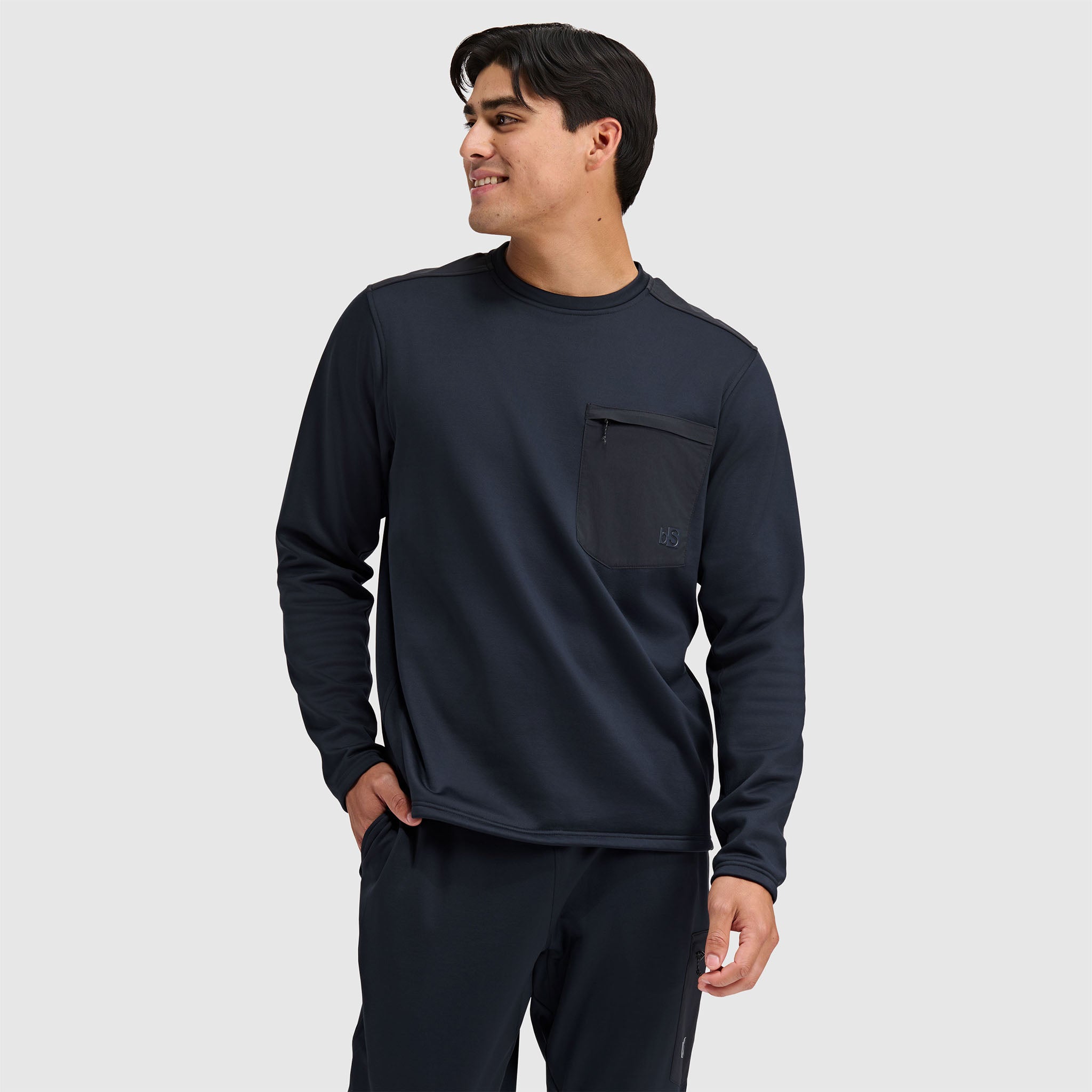 Mens Spectrum Fleece Pullover Crew #color_black