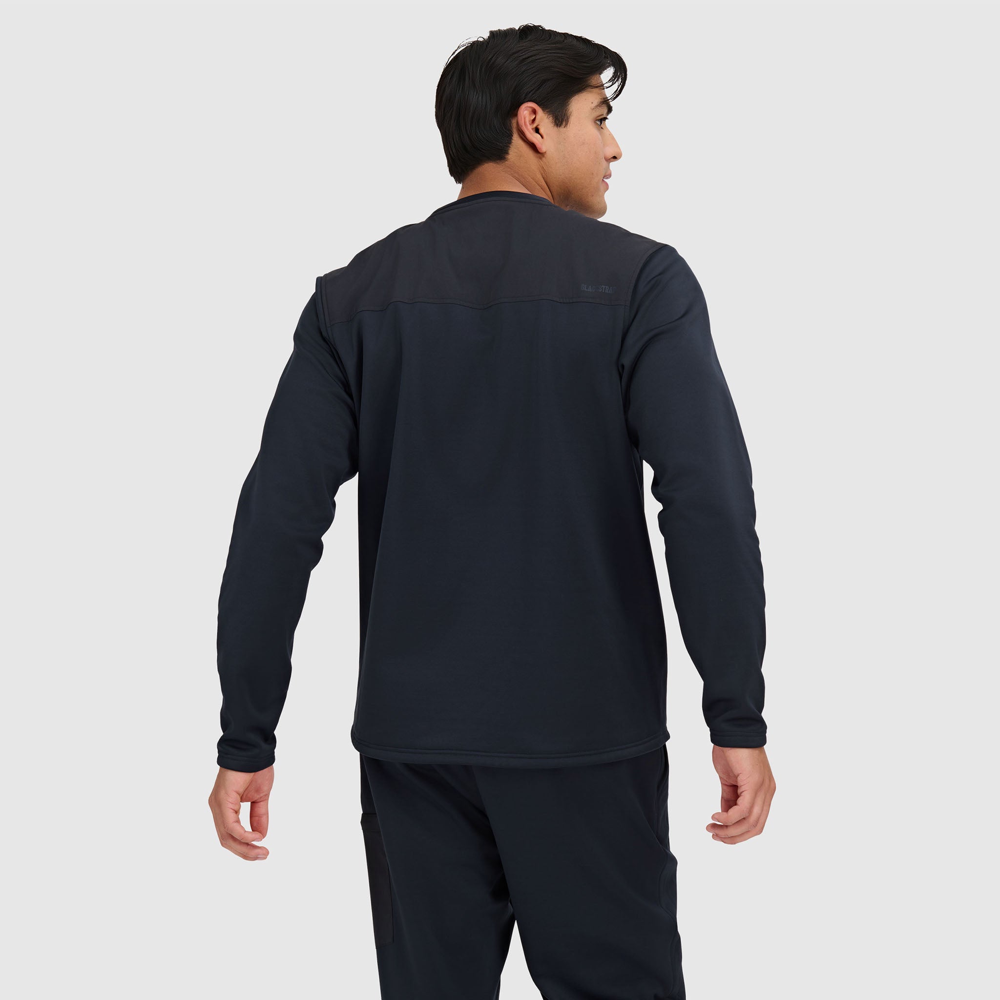 Mens Spectrum Fleece Pullover Crew #color_black