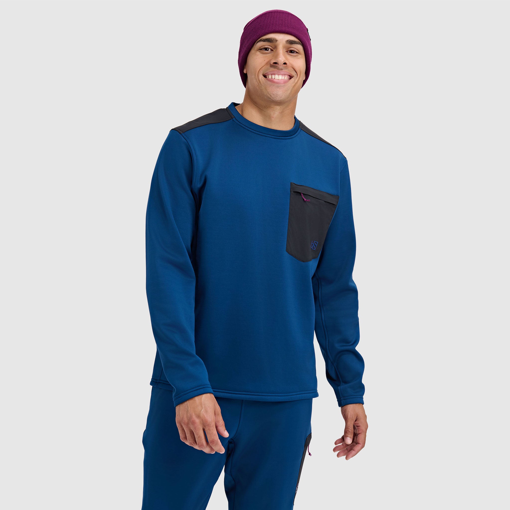 Mens Spectrum Fleece Pullover Crew #color_deschutes