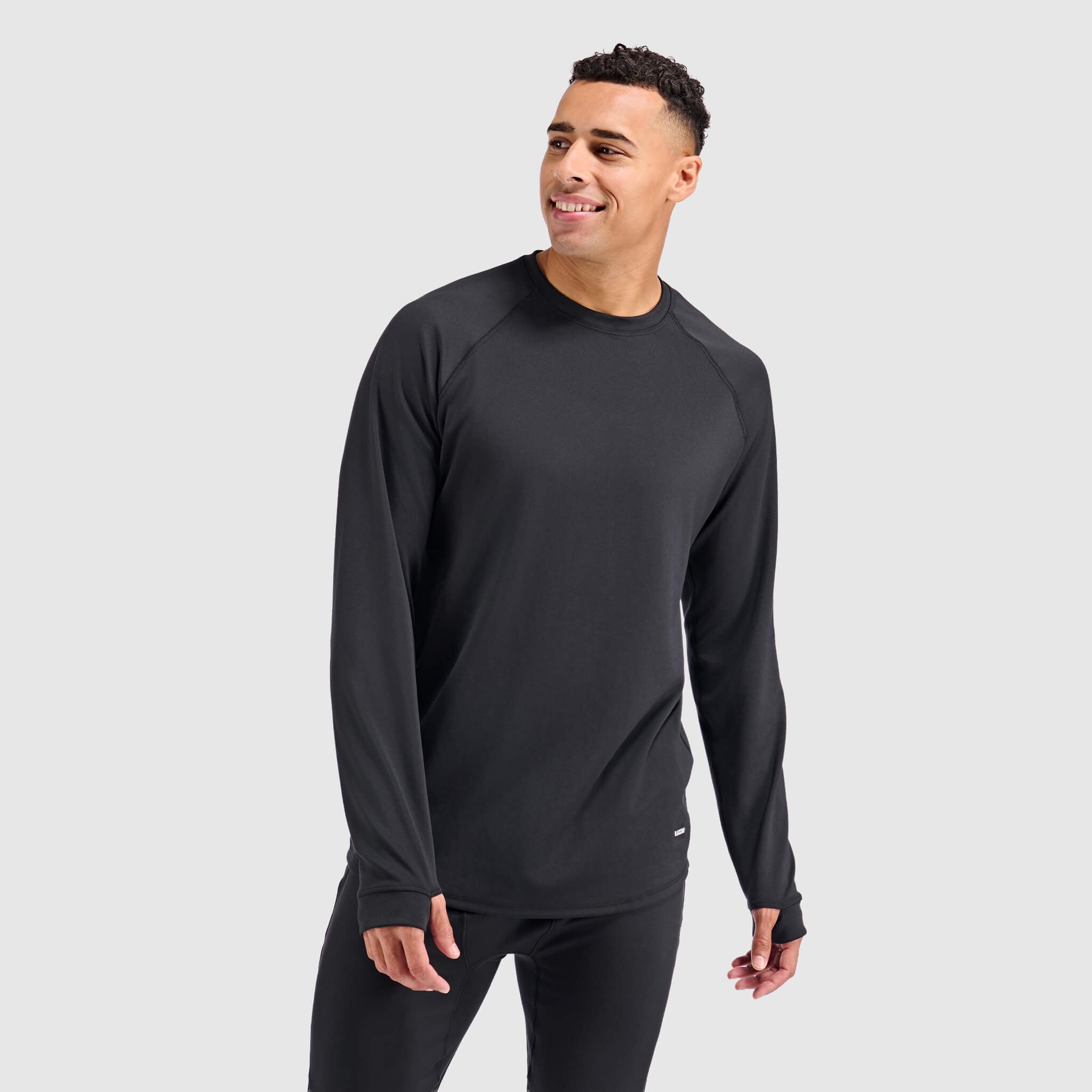 Men's Summit Base Layer Crewneck BlackStrap #color_black