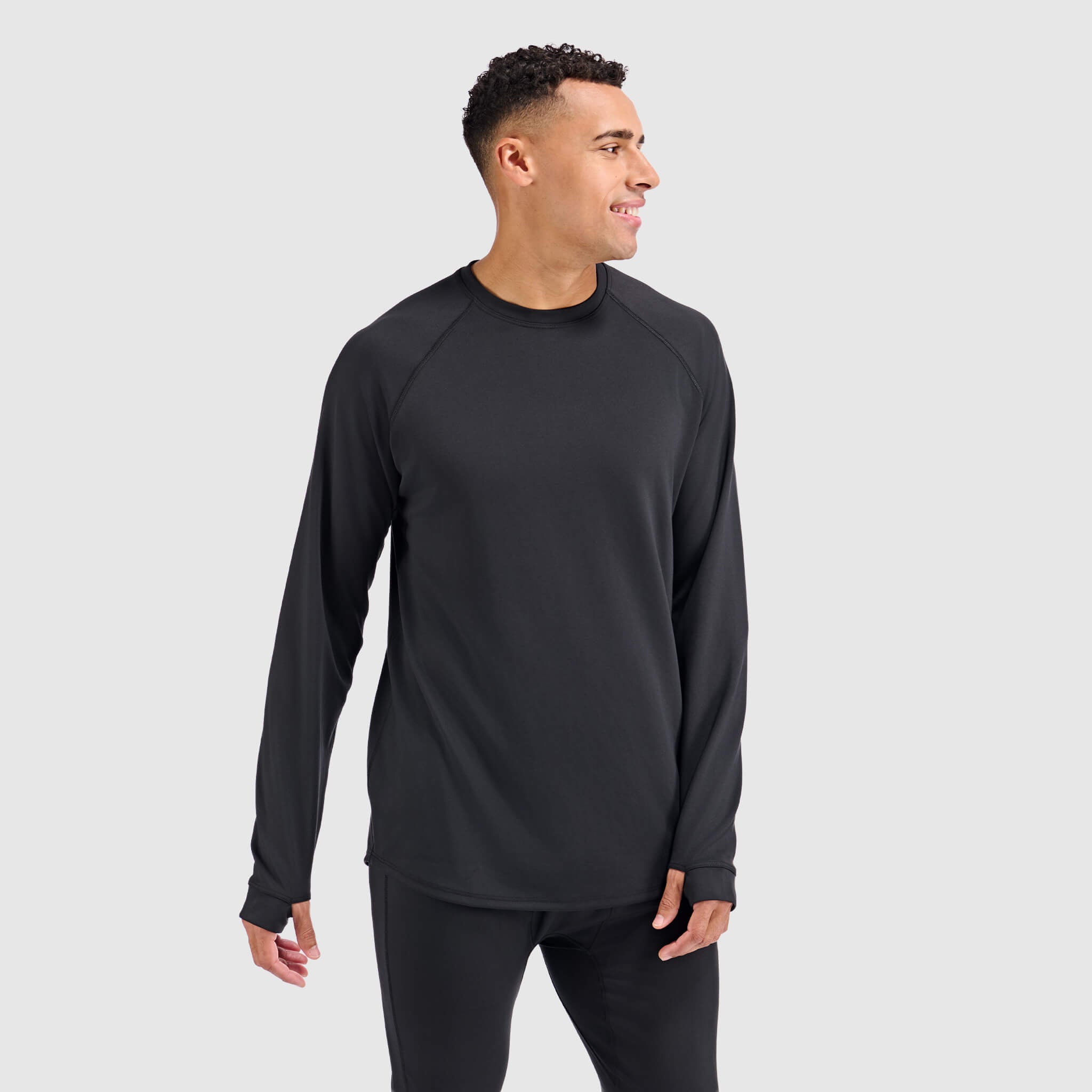 Men's Summit Base Layer Crewneck BlackStrap #color_black