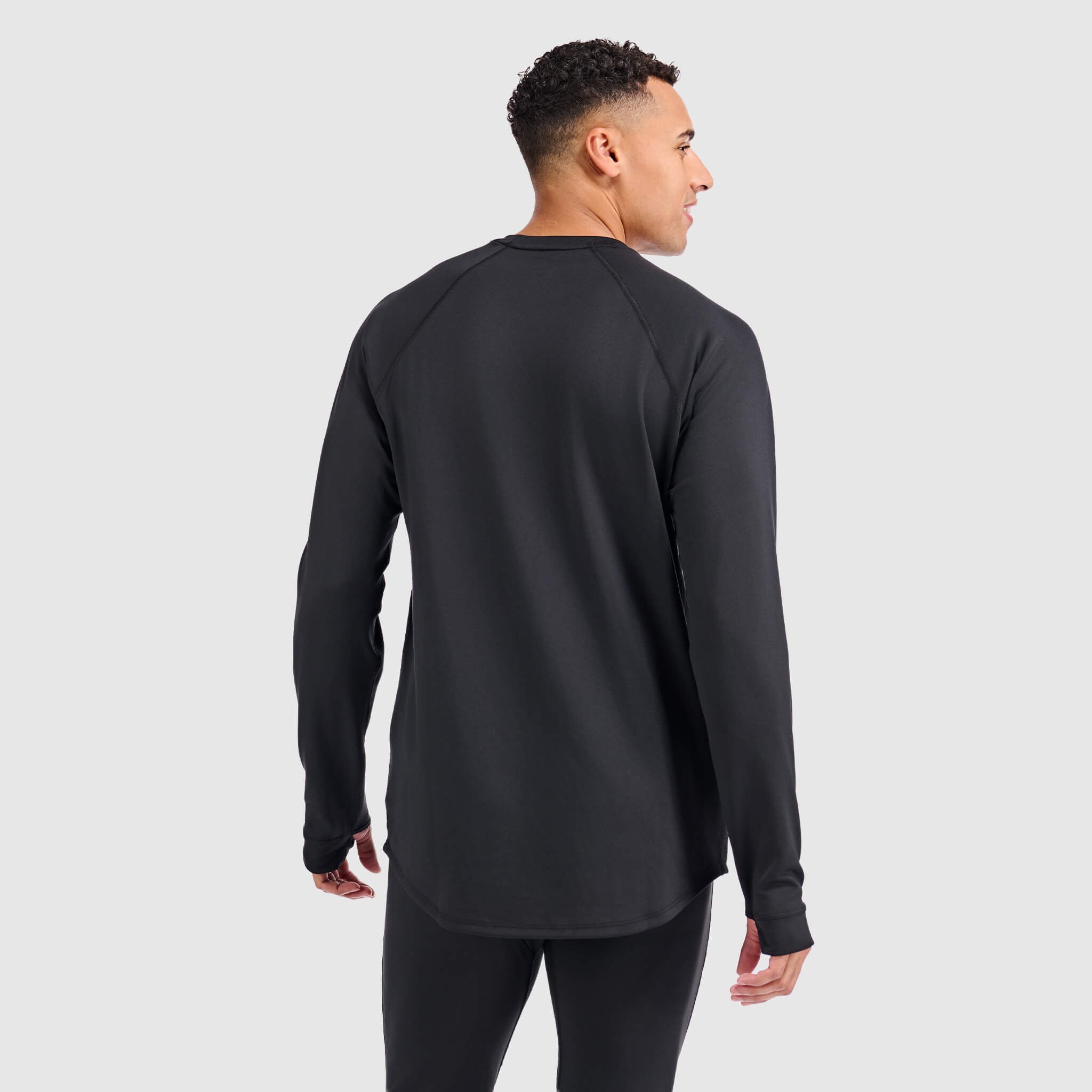 Men's Summit Base Layer Crewneck BlackStrap #color_black