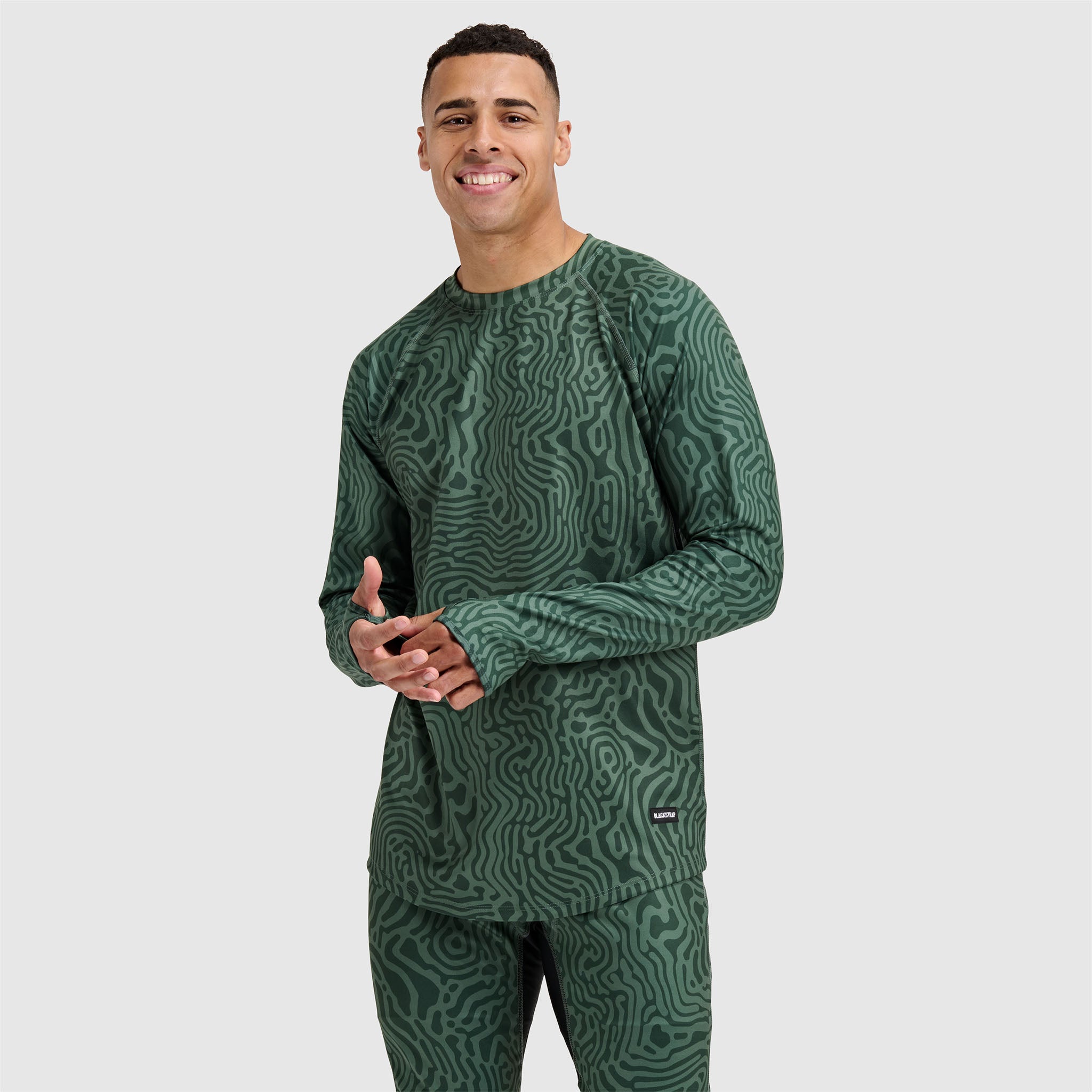 Men's Summit Base Layer Crewneck BlackStrap #color_inprint obsidian