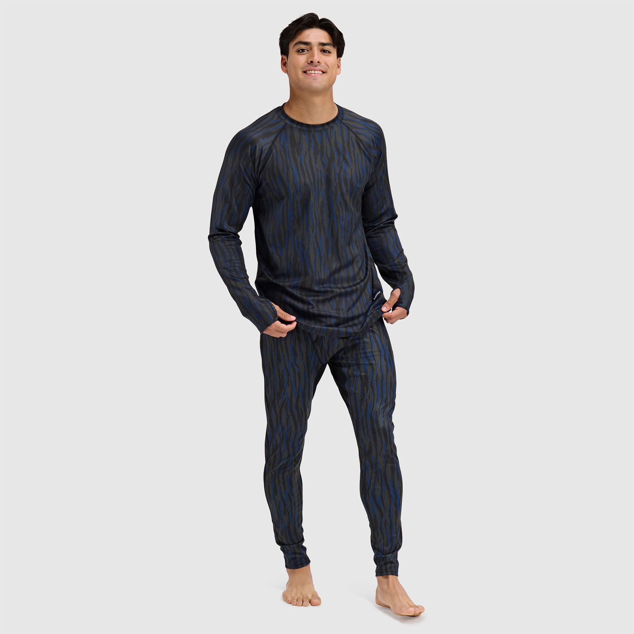 Men's Summit Base Layer Crewneck BlackStrap #color_pondy deschutes