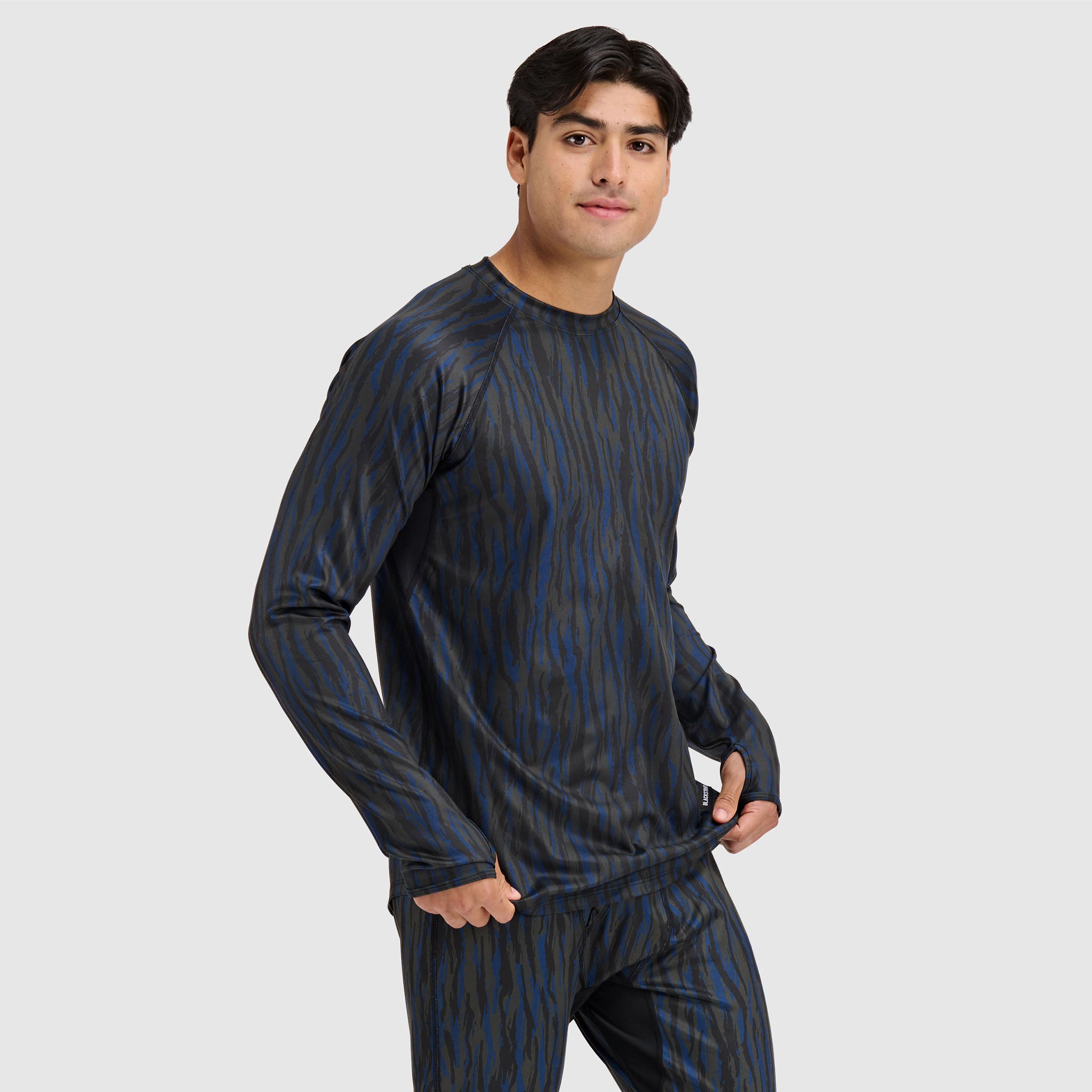 Men's Summit Base Layer Crewneck BlackStrap #color_pondy deschutes