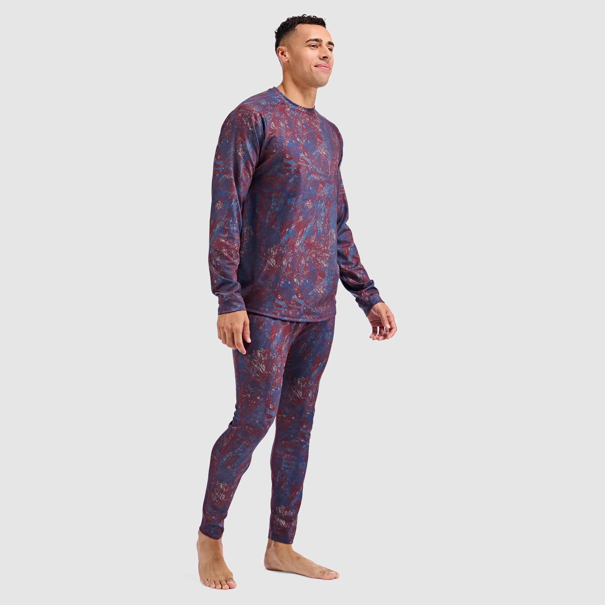 Men's Summit Base Layer Crewneck BlackStrap #color_pulse-cherry