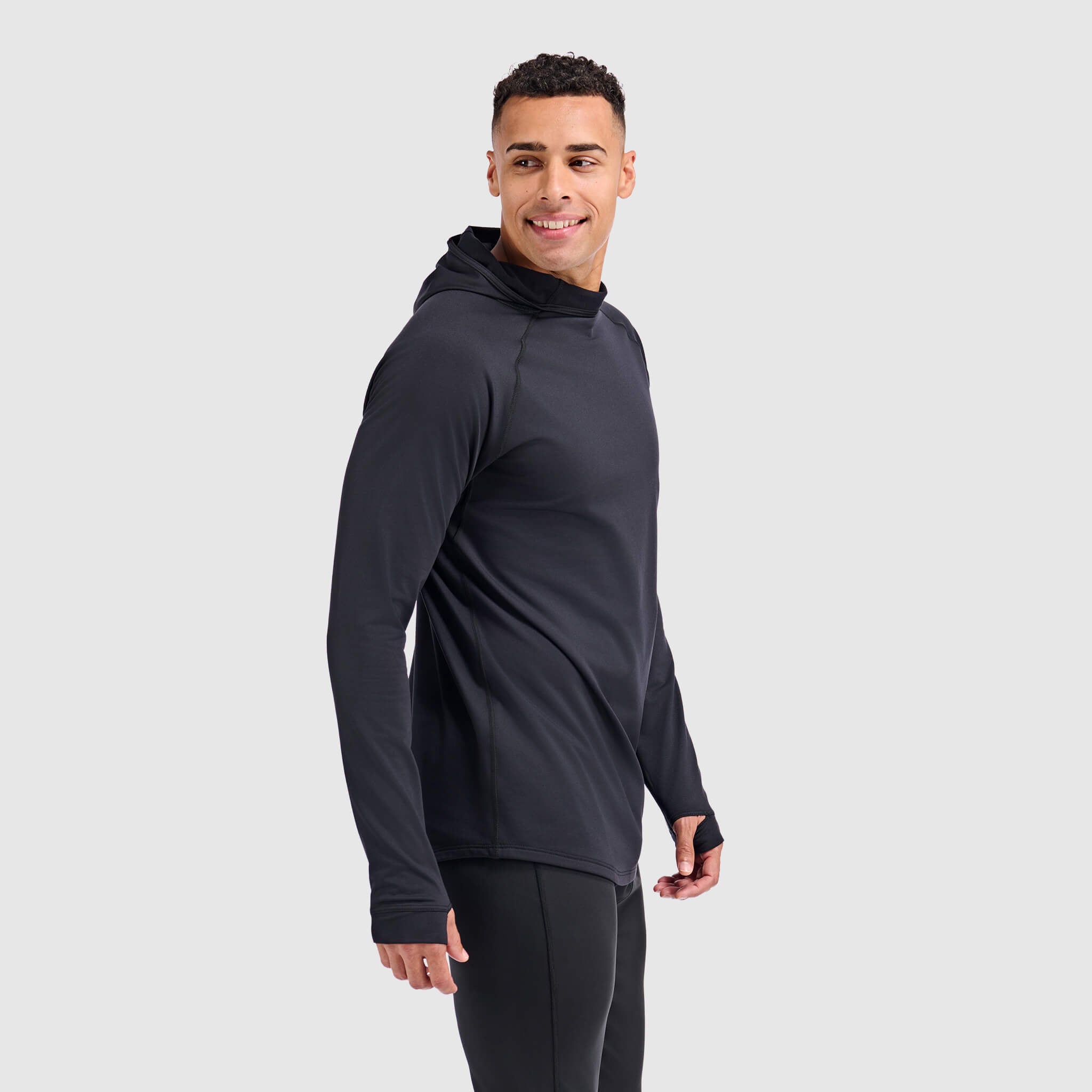 Men's Summit Base Layer Hoodie BlackStrap #color_black