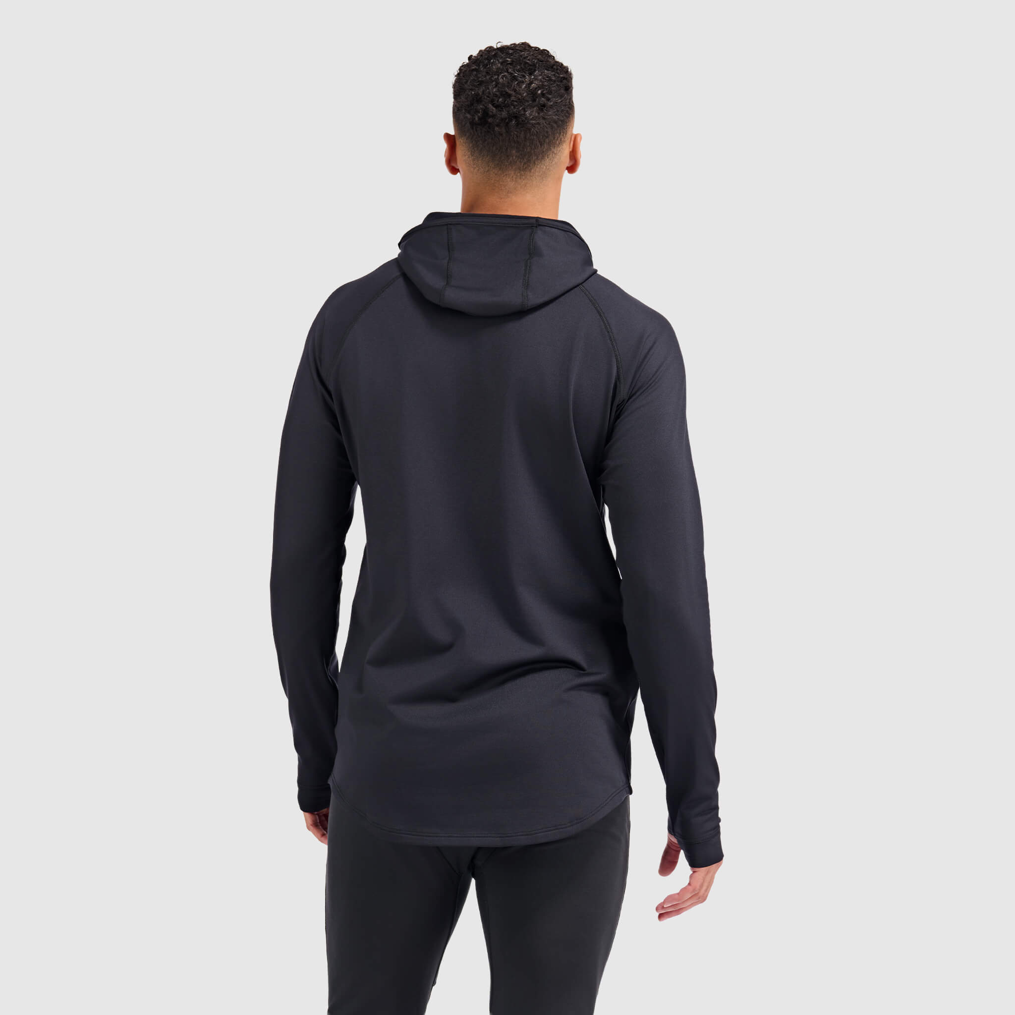 Men's Summit Base Layer Hoodie BlackStrap #color_black