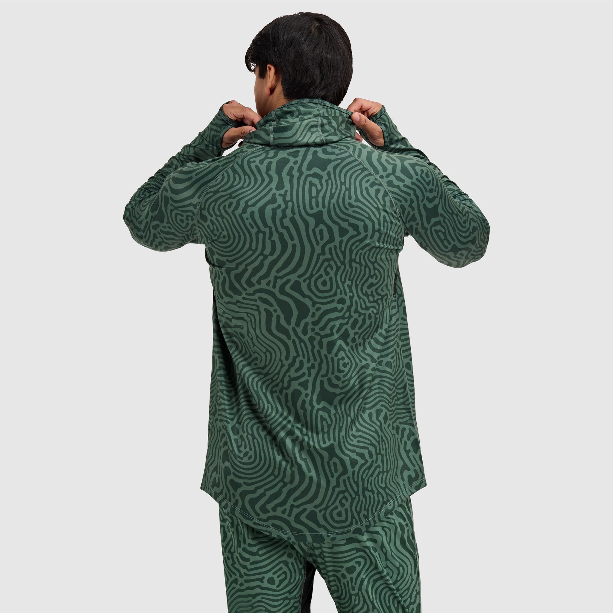 Men's Summit Base Layer Hoodie BlackStrap #color_inprint obsidian