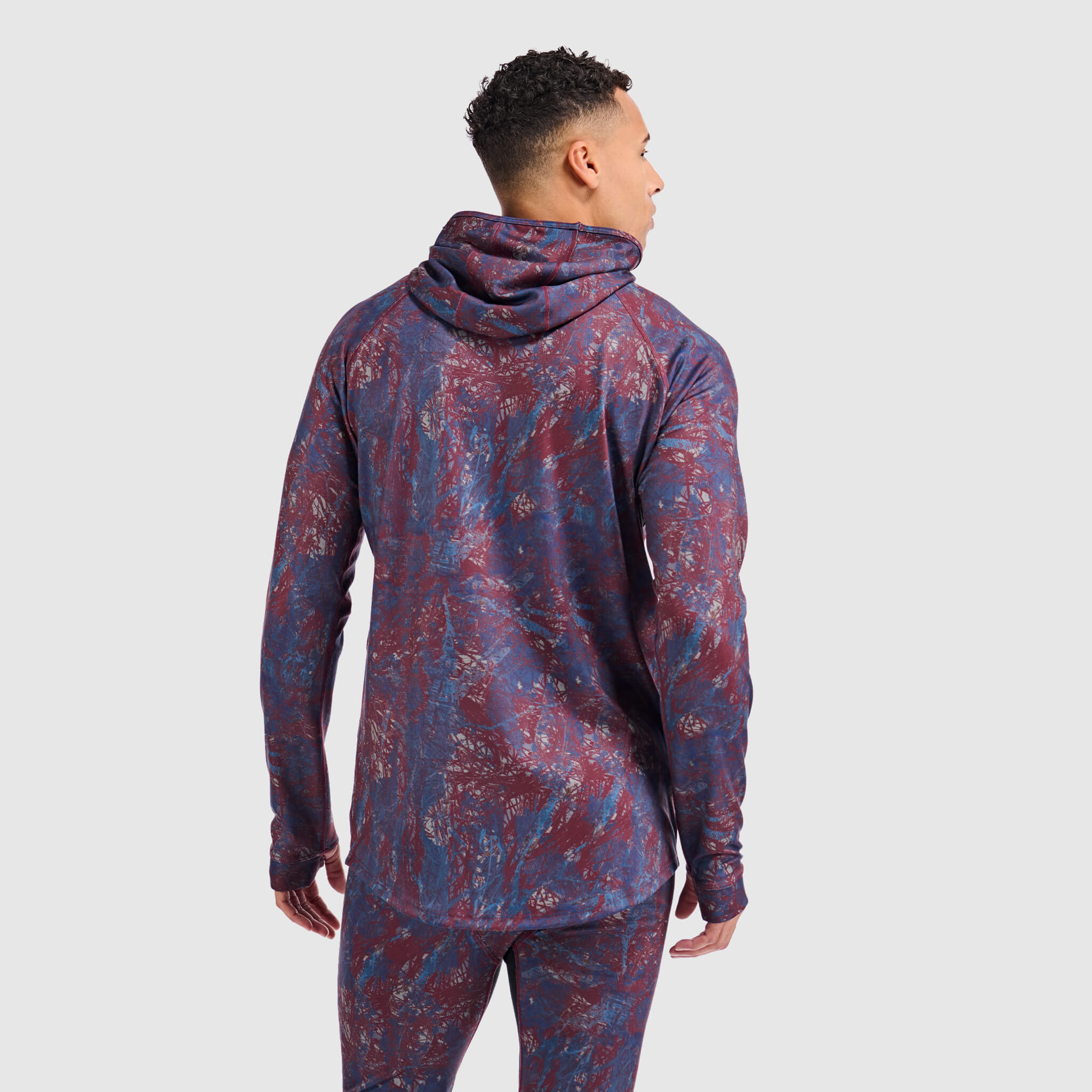 Men's Summit Base Layer Hoodie BlackStrap #color_pulse-cherry