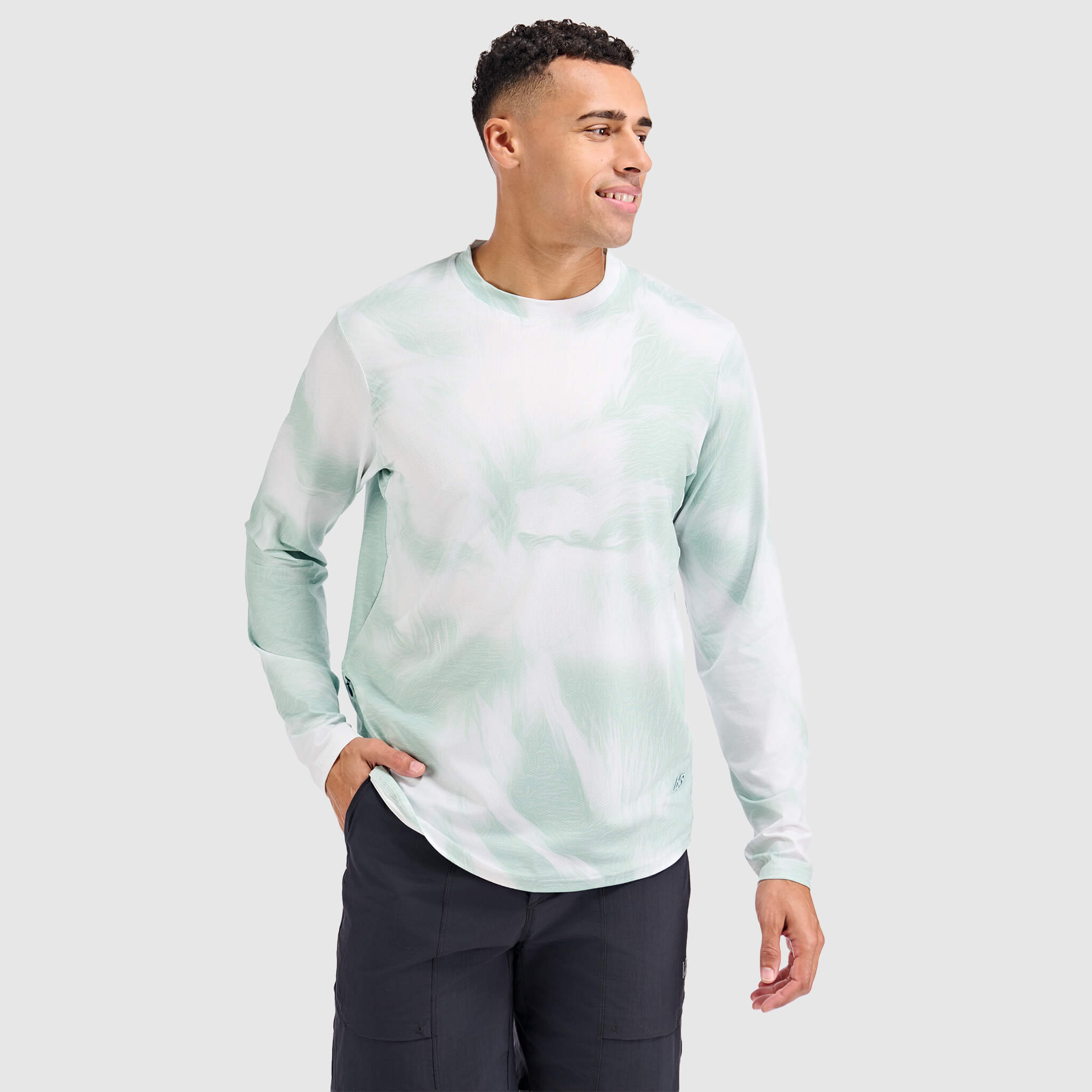 Men's Voyage Crew Long Sleeve Shirt BlackStrap #color_fur juniper