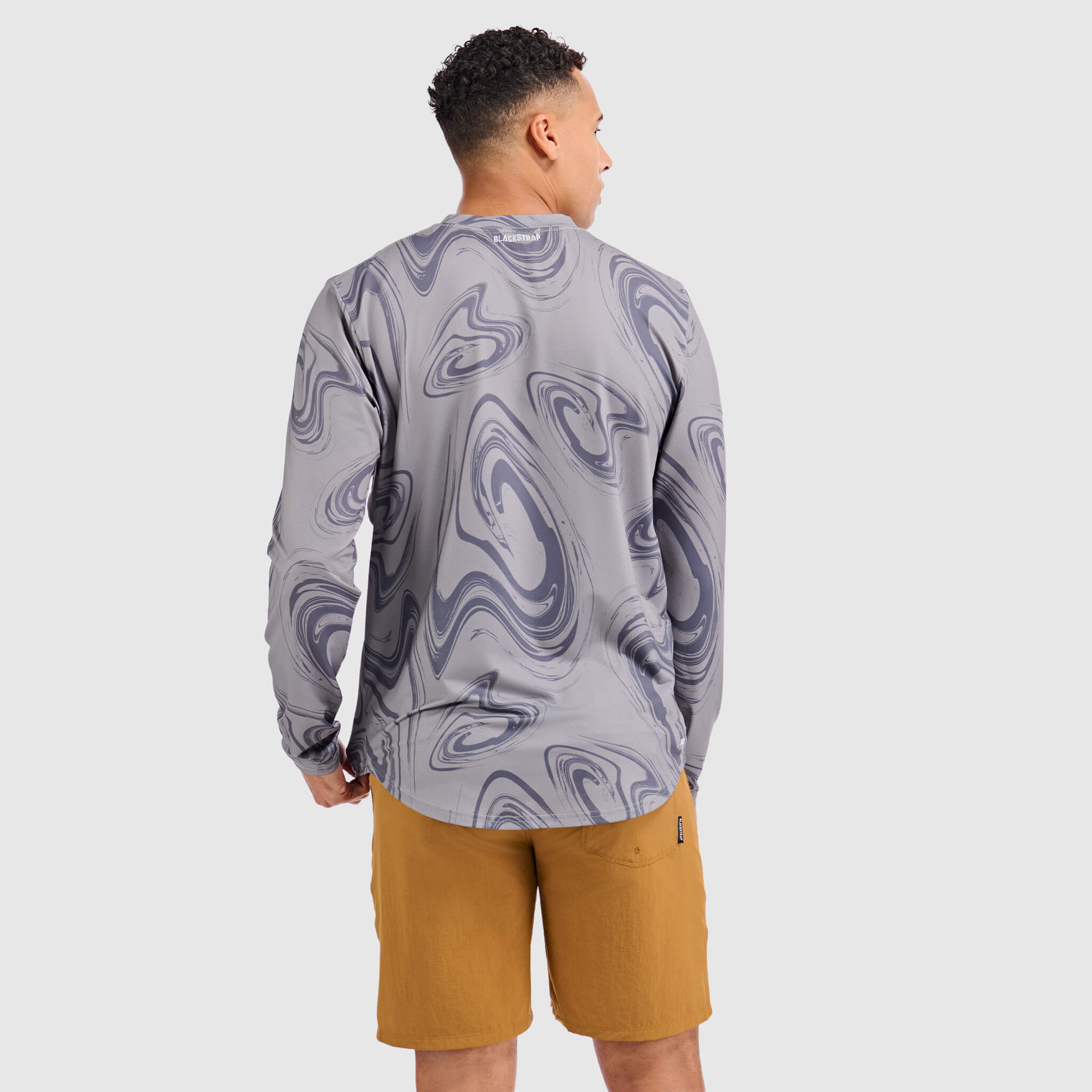 Men's Voyage Crew Long Sleeve Shirt BlackStrap #color_hyper smoldered
