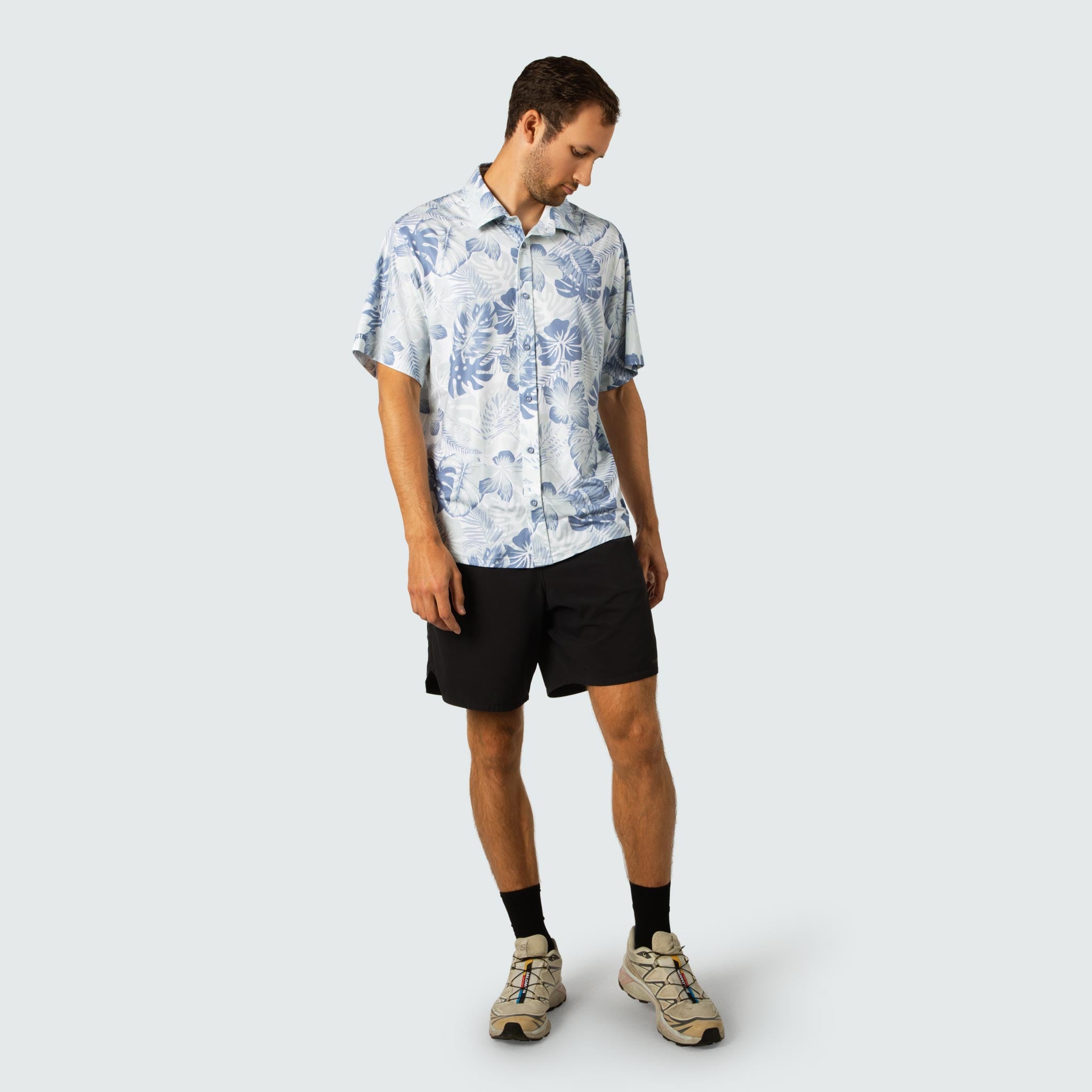 Men's Brackish Button Up BlackStrap #color_aloha deschutes
