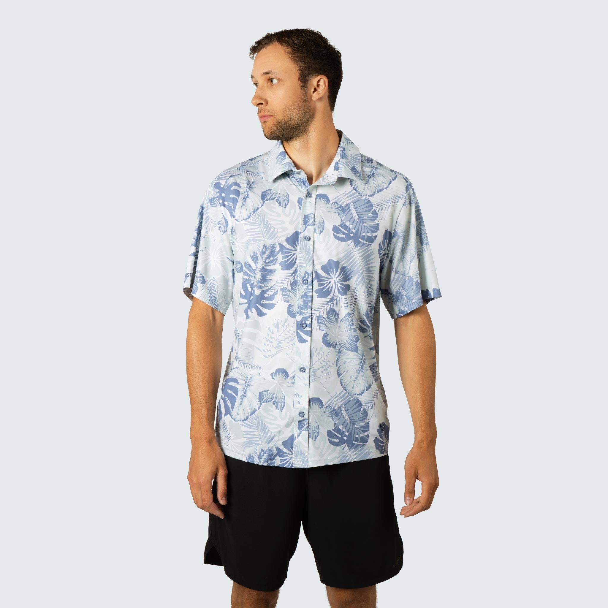 Men's Brackish Button Up BlackStrap #color_aloha deschutes