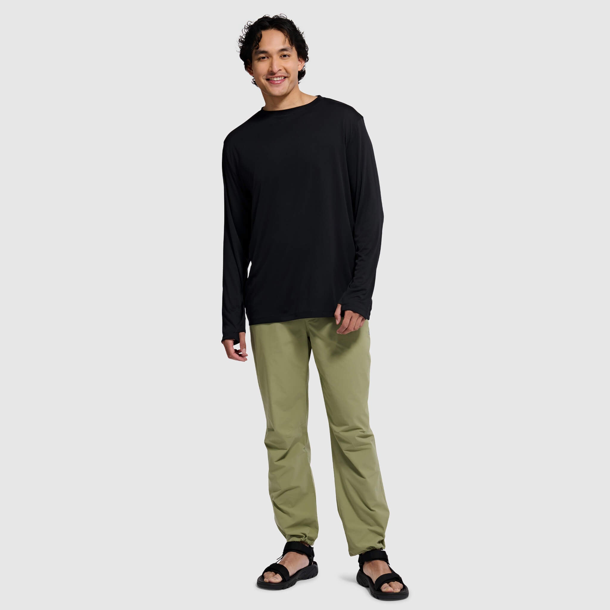Men's Brackish Crewneck Long Sleeve BlackStrap #color_black