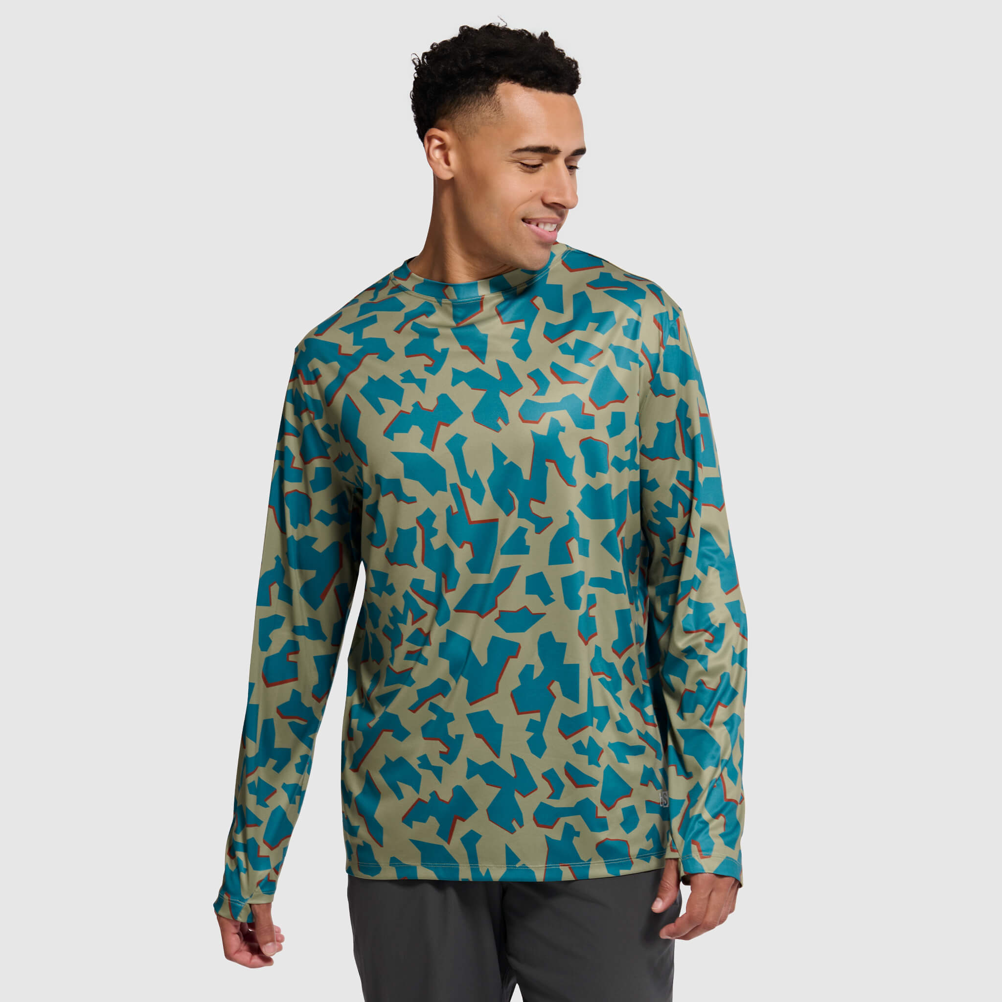 Men's Brackish Crewneck Long Sleeve BlackStrap #color_dimentical sagebrush