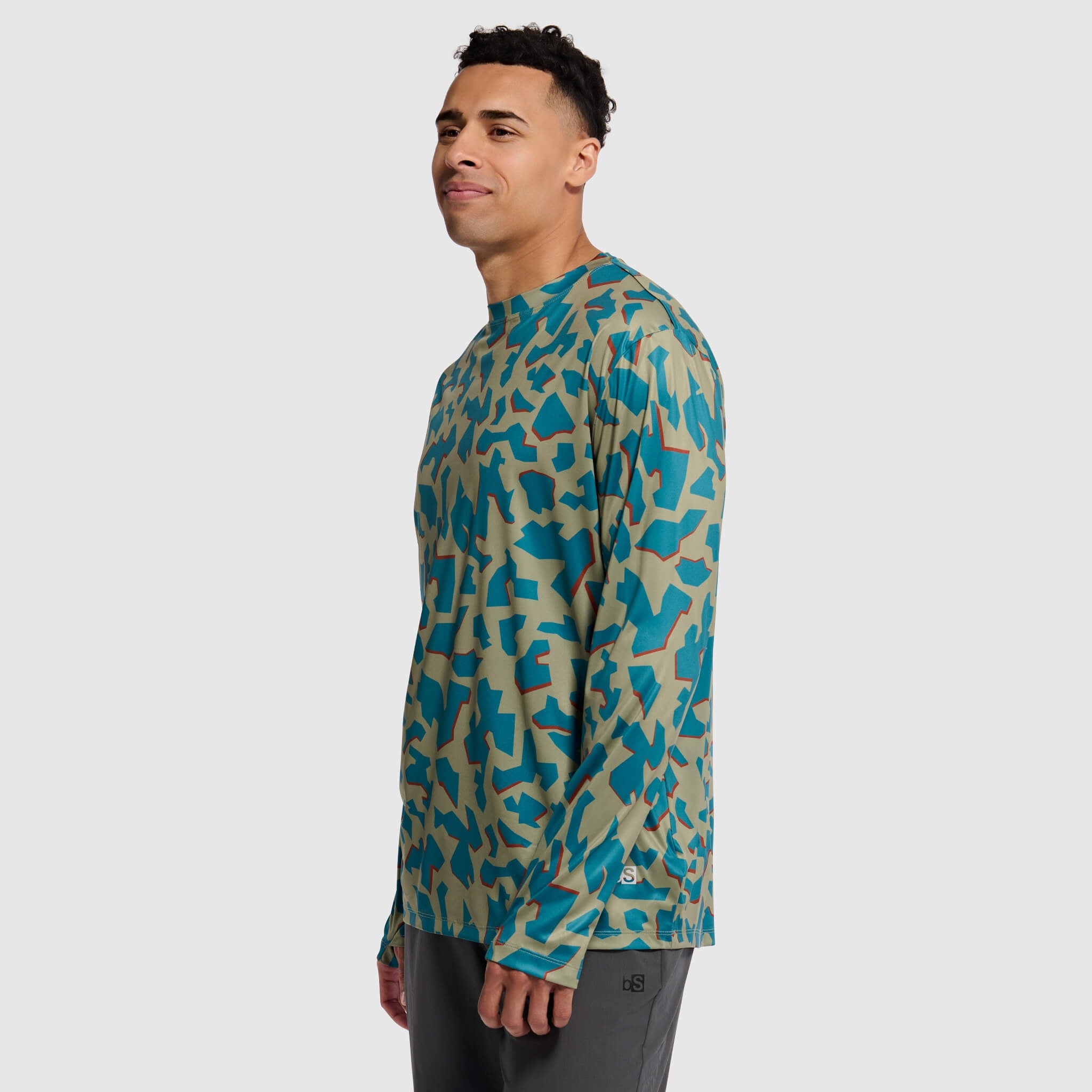 Men's Brackish Crewneck Long Sleeve BlackStrap #color_dimentical sagebrush