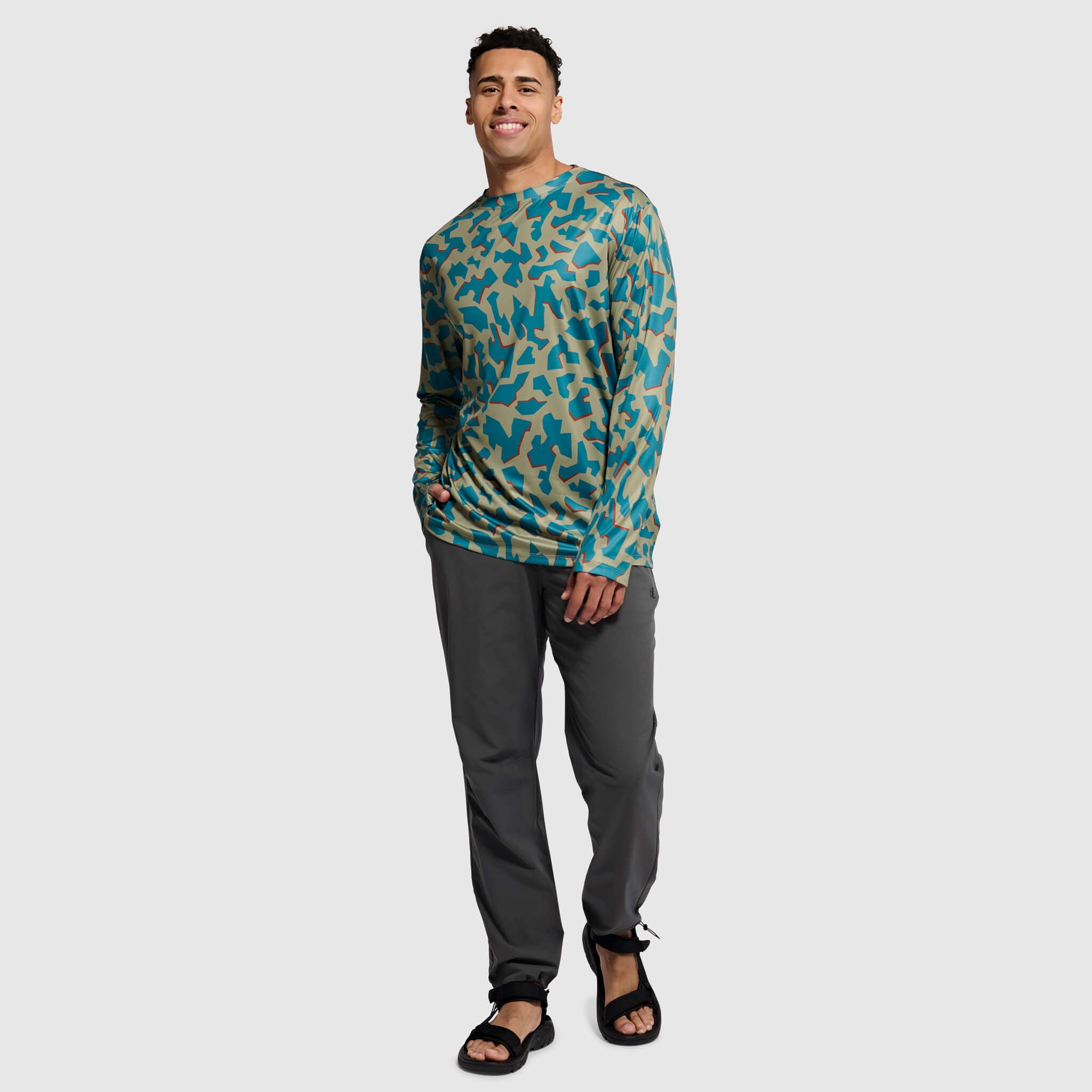 Men's Brackish Crewneck Long Sleeve BlackStrap #color_dimentical sagebrush