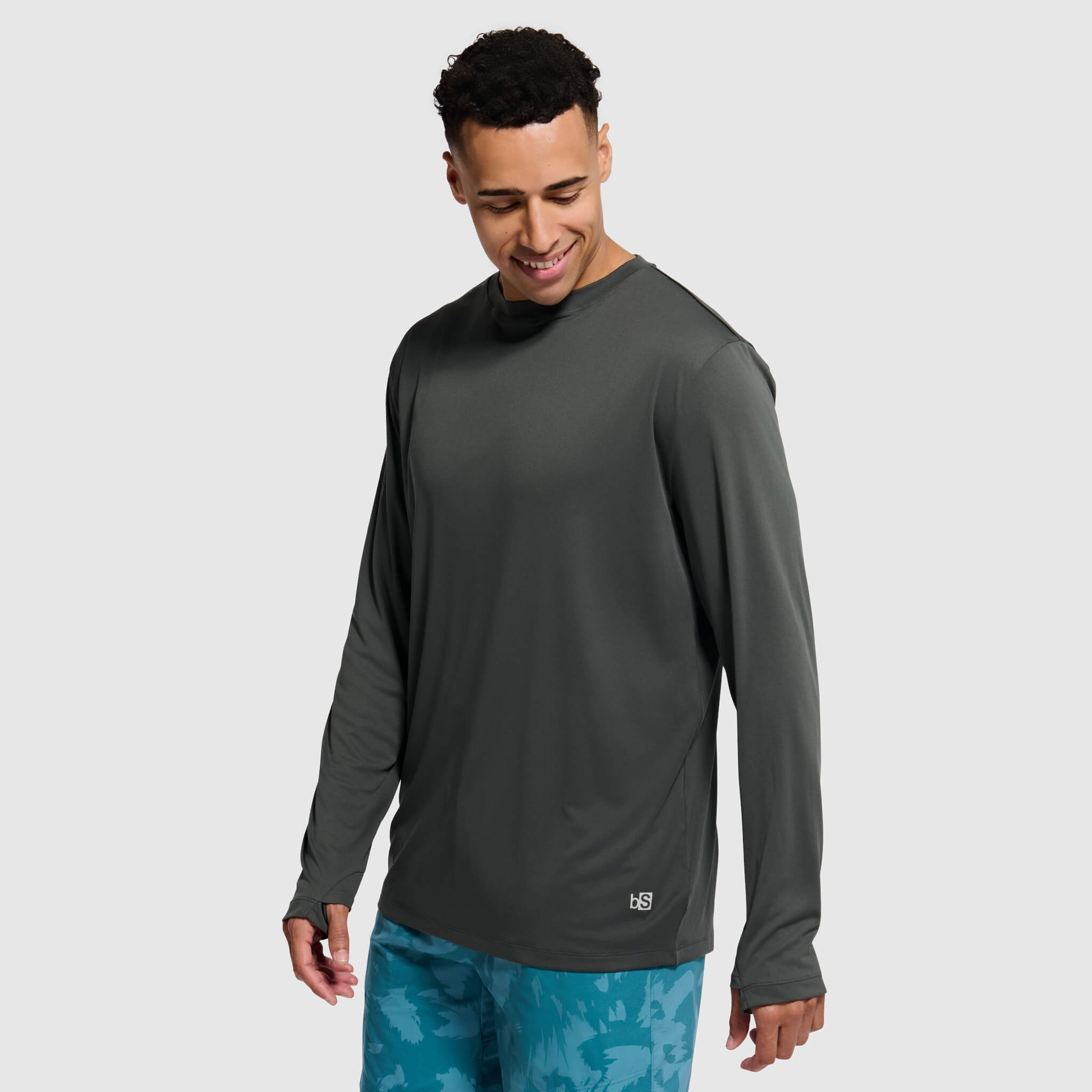 Men's Brackish Crewneck Long Sleeve BlackStrap #color_smoldered